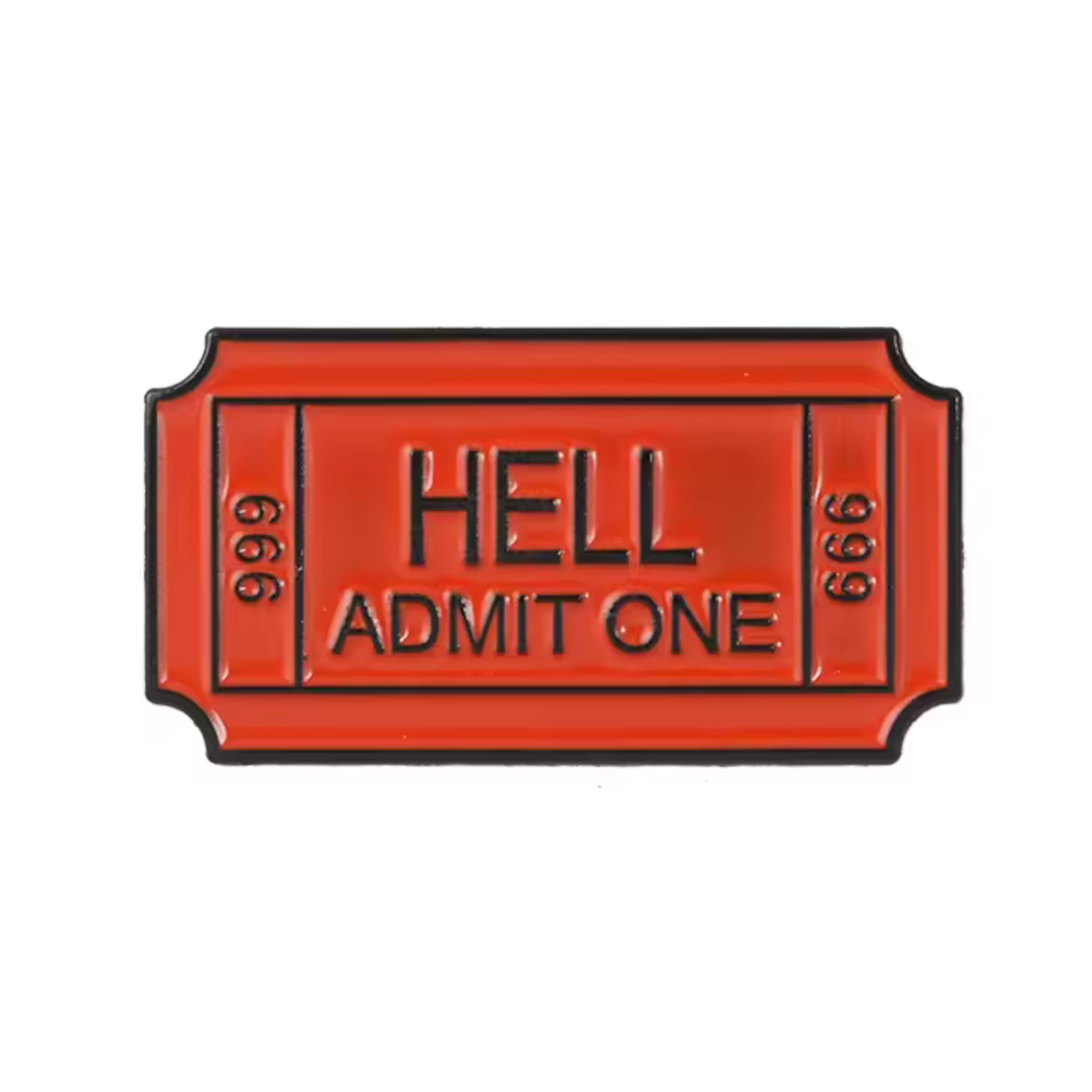 Ticket To Hell Pin Badge