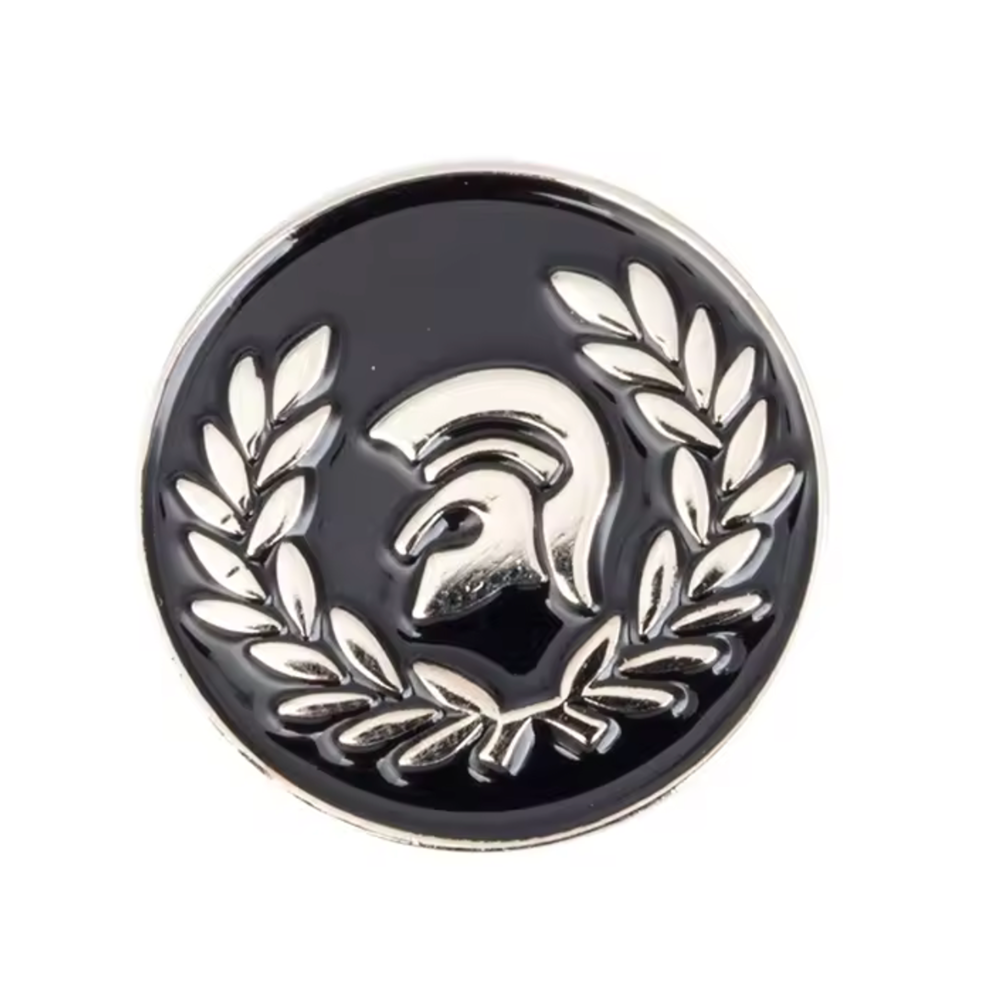 Trojan Helmet Round Pin Badge