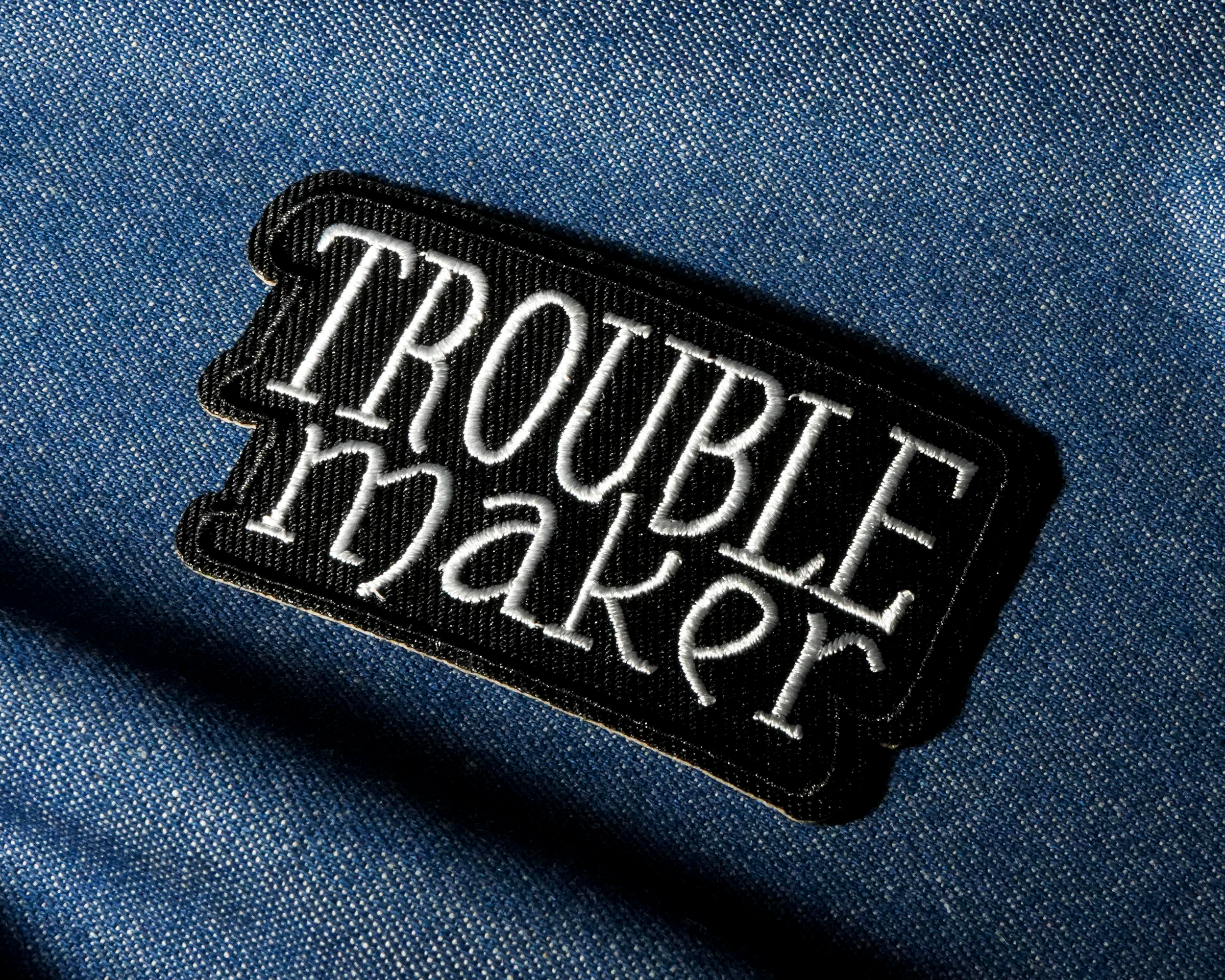 Trouble Maker Patch Iron On (8 x 4cm)