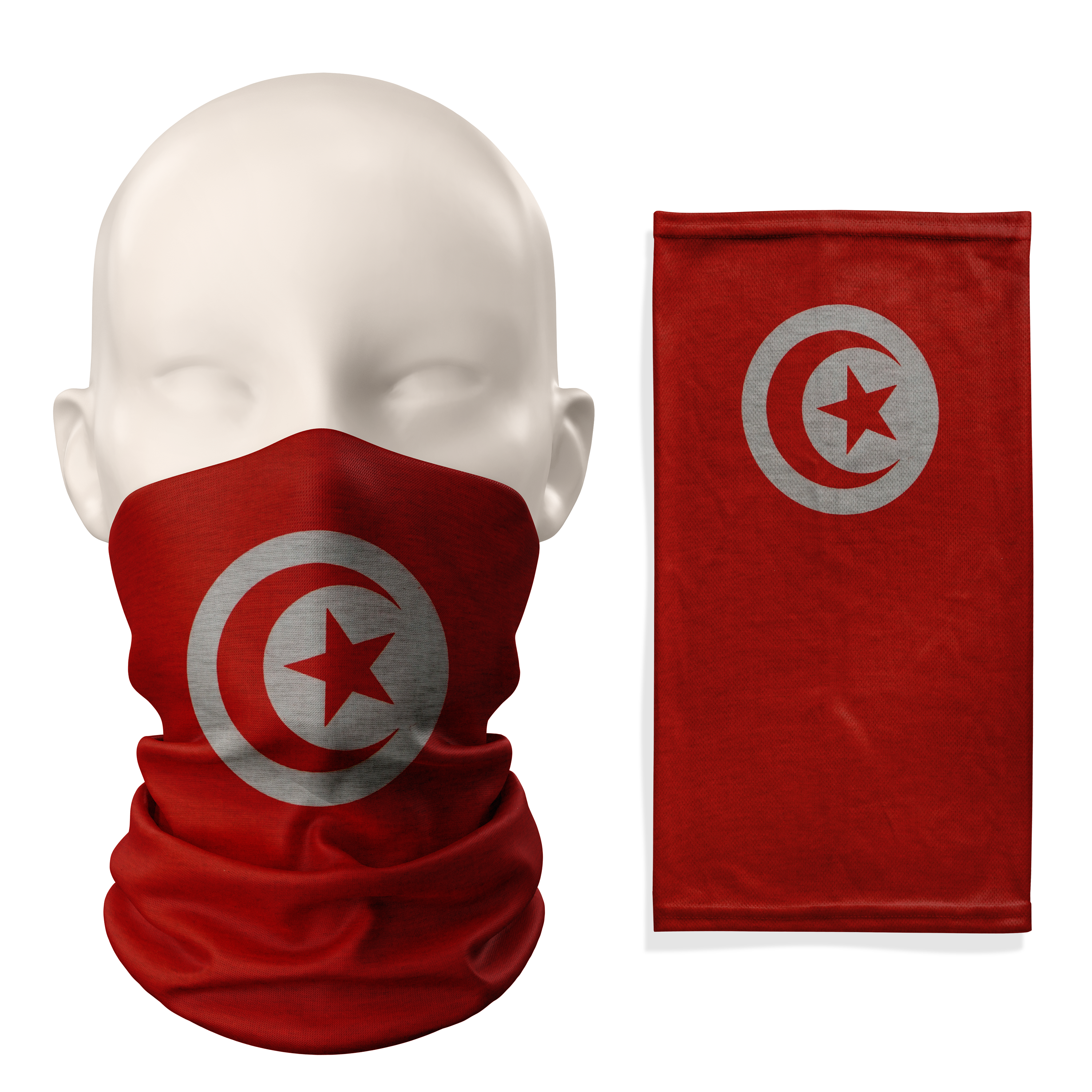 Tunisia Flag Snood – Breathable Mask Neck Gaiter Face Covering