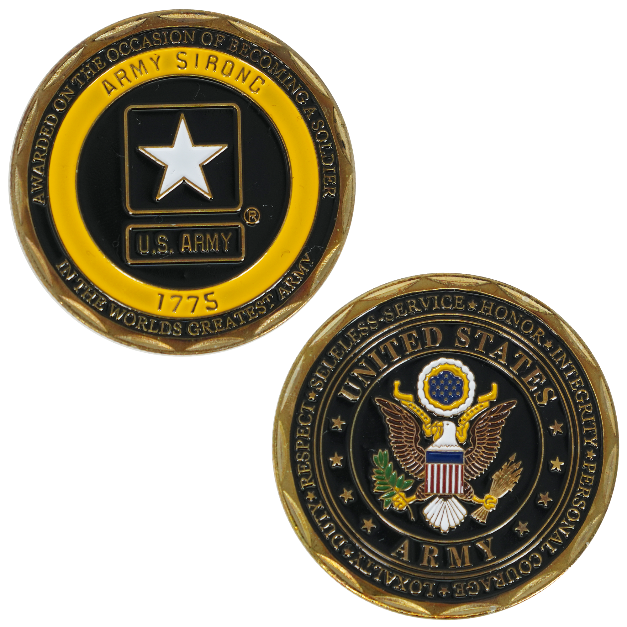 U.S. Army Yellow Ring Challenge Coin