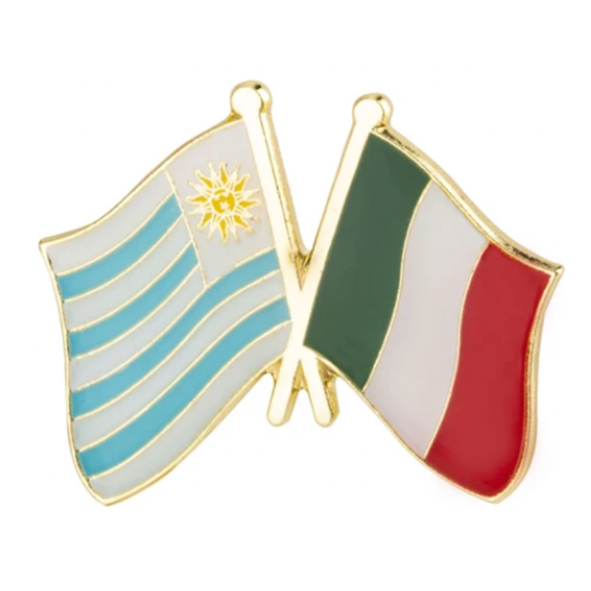 Pin de la amistad entre Uruguay e Italia