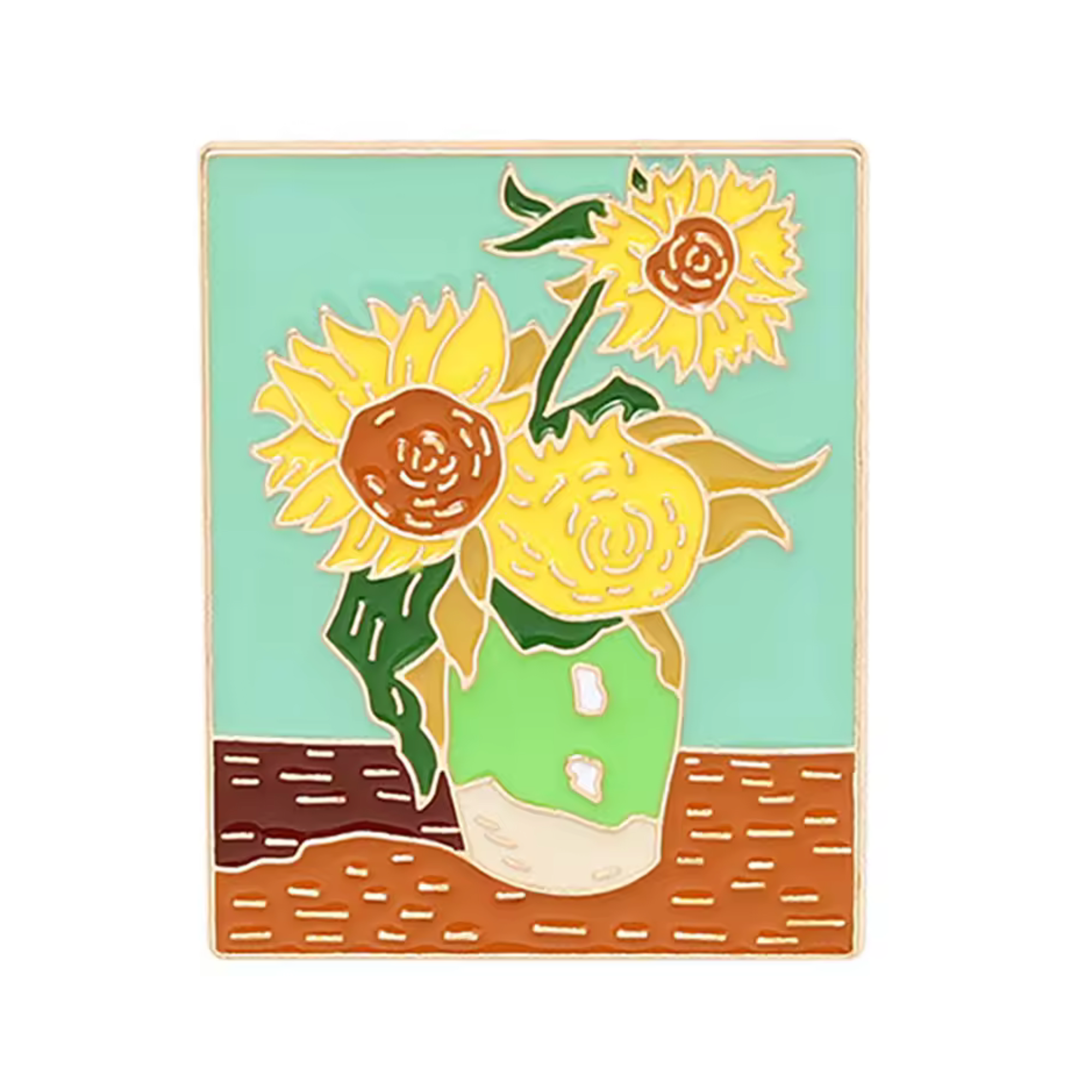 Vincent Van Gough Sunflower Pin Badge