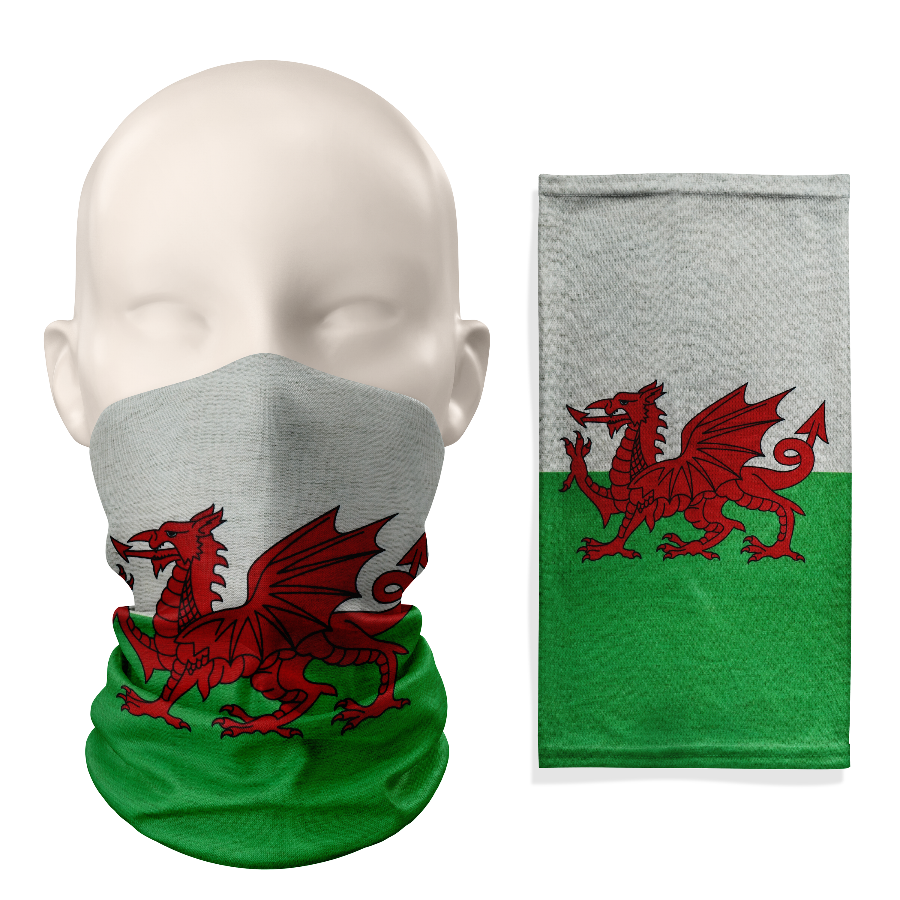 Wales Flag Snood – Breathable Mask Neck Gaiter Face Covering