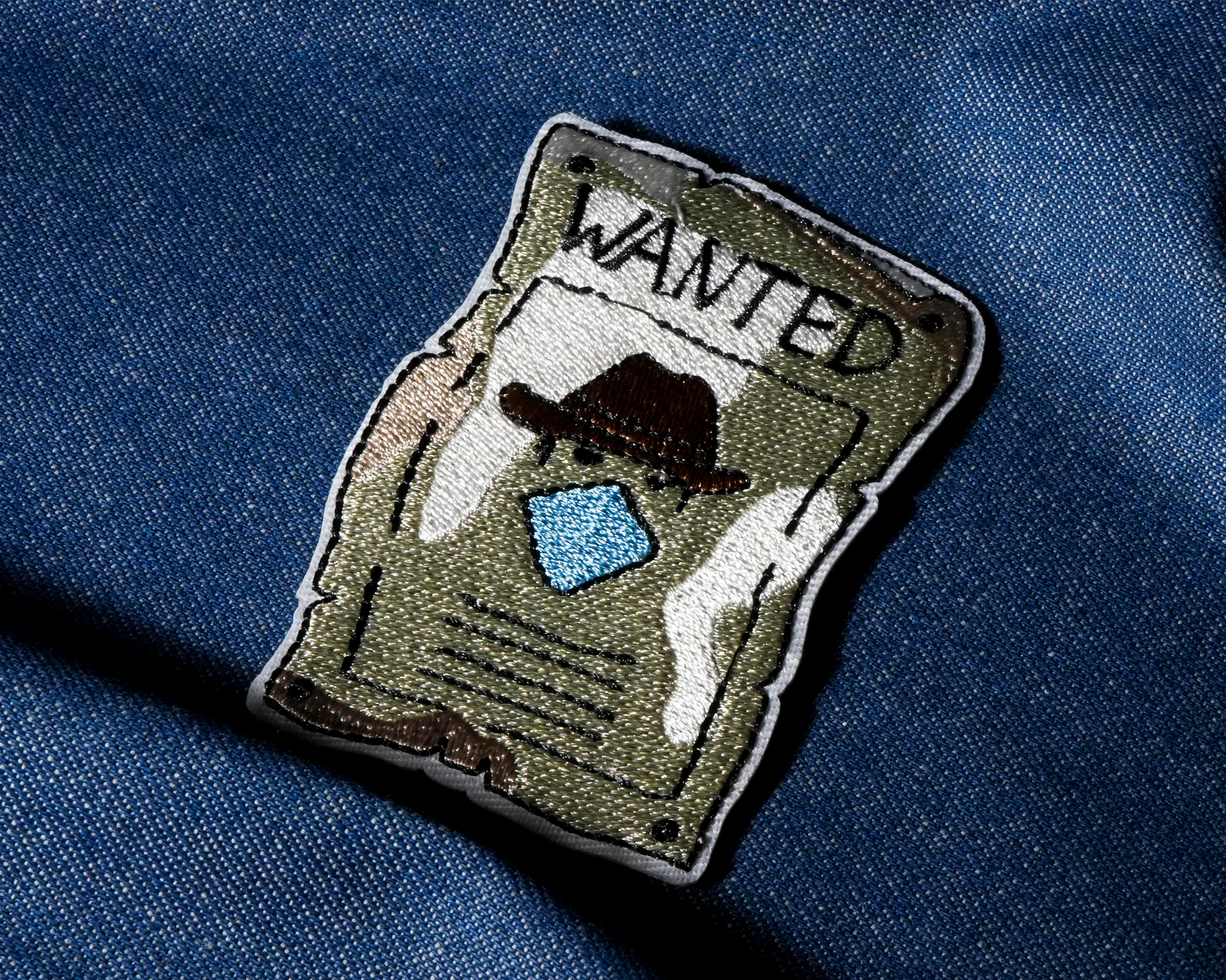 Wanted Poster Bandit Wild West Patch Iron On (8 x 5cm)