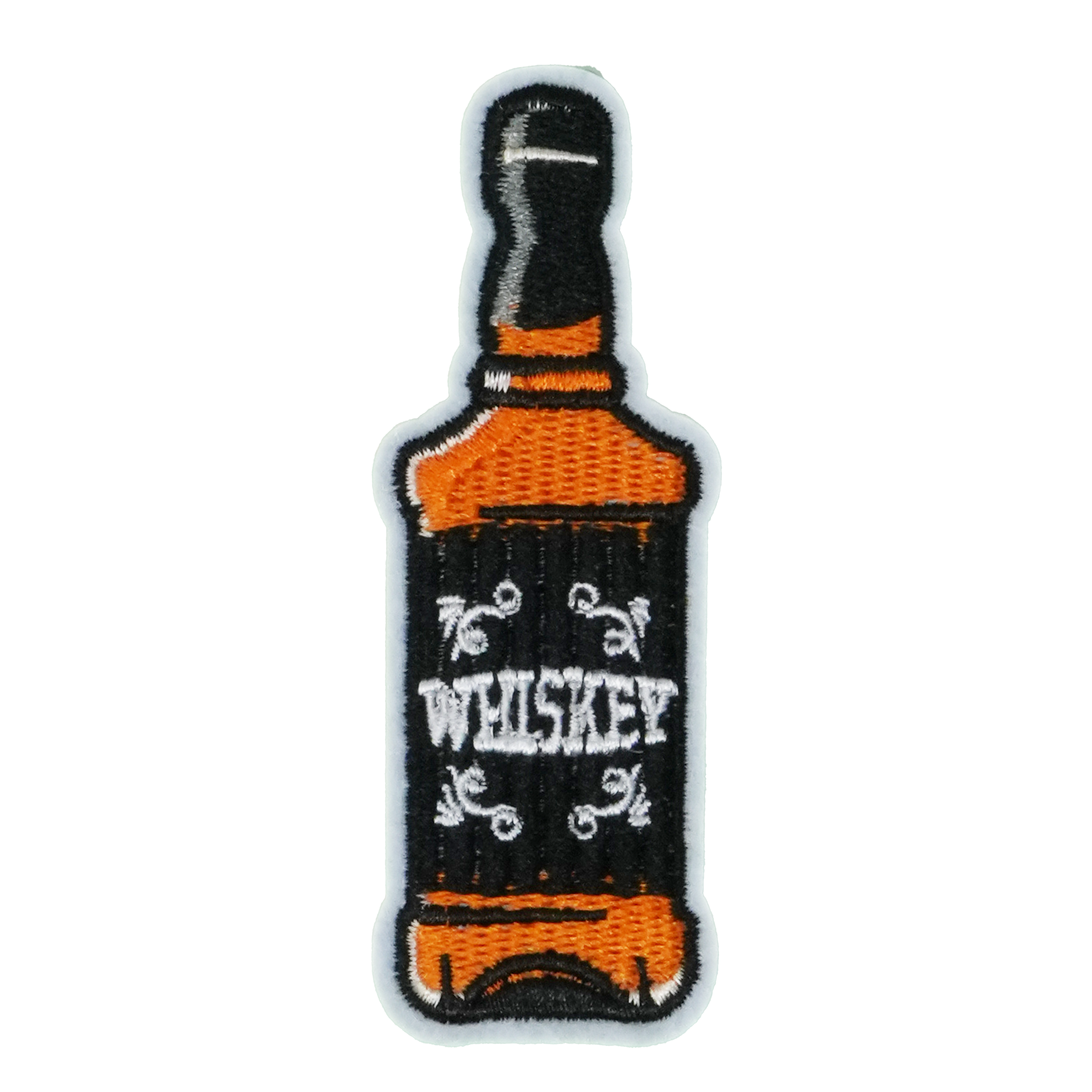 Whisky Bottle Patch Iron On (8 x 3cm)