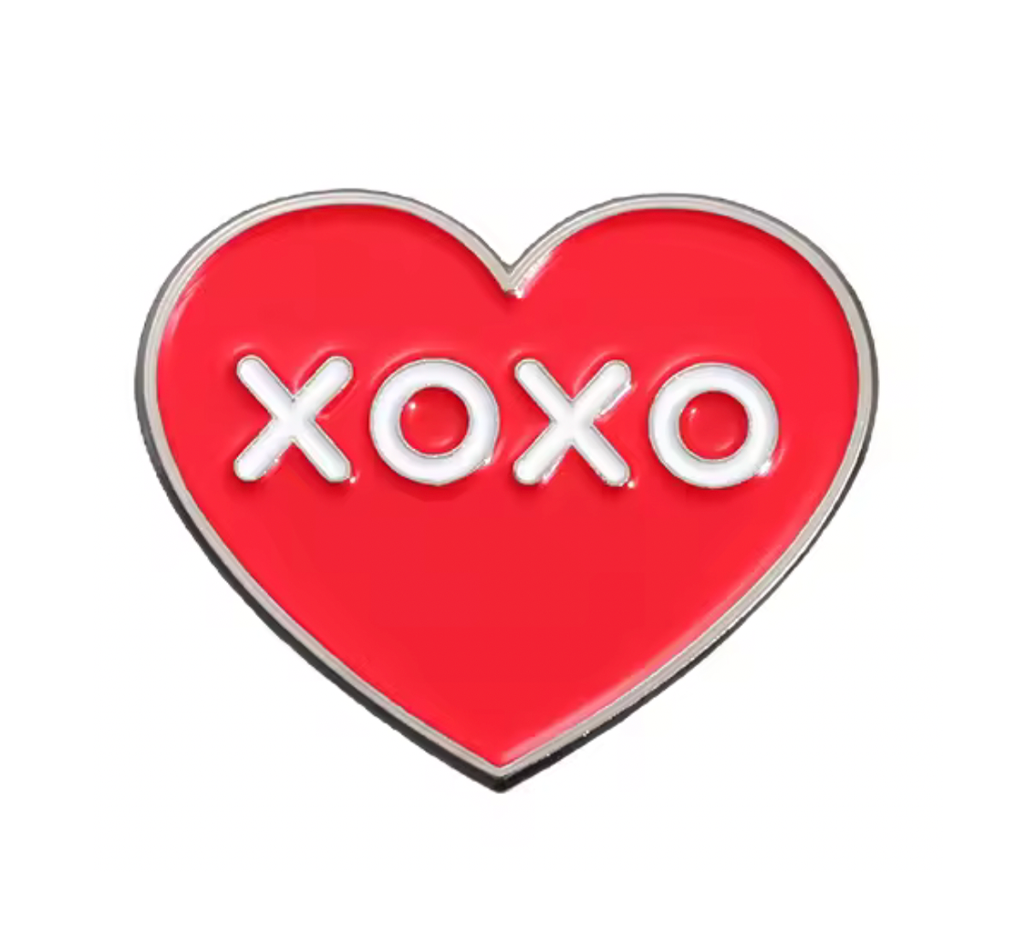 XOXO Love Heart Pin Badge