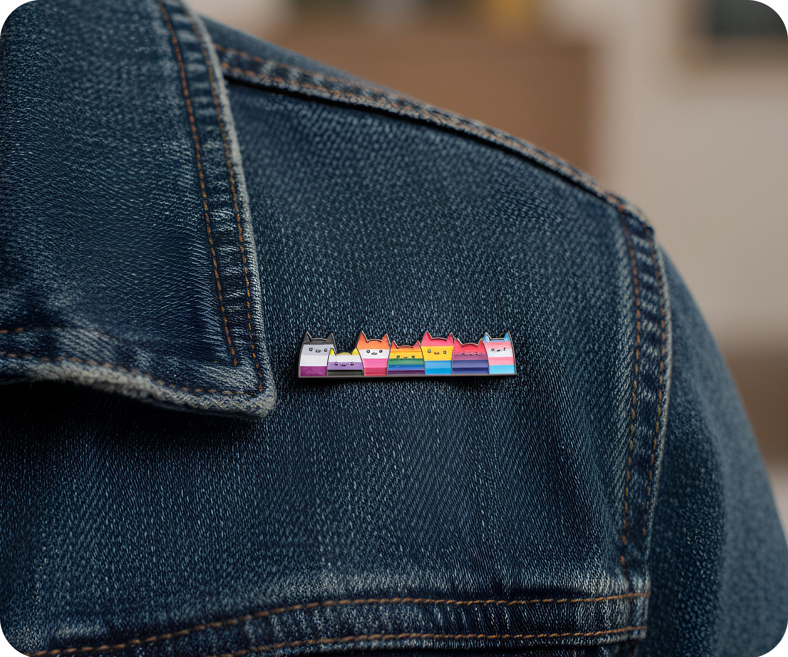 All The Pride Flags Cats LGBTQ+ Rainbow Pin Badge