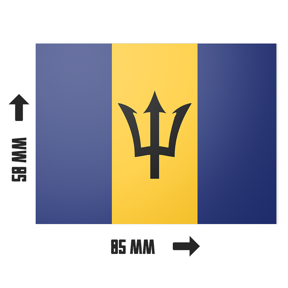 20 X Barbados Flag Stickers