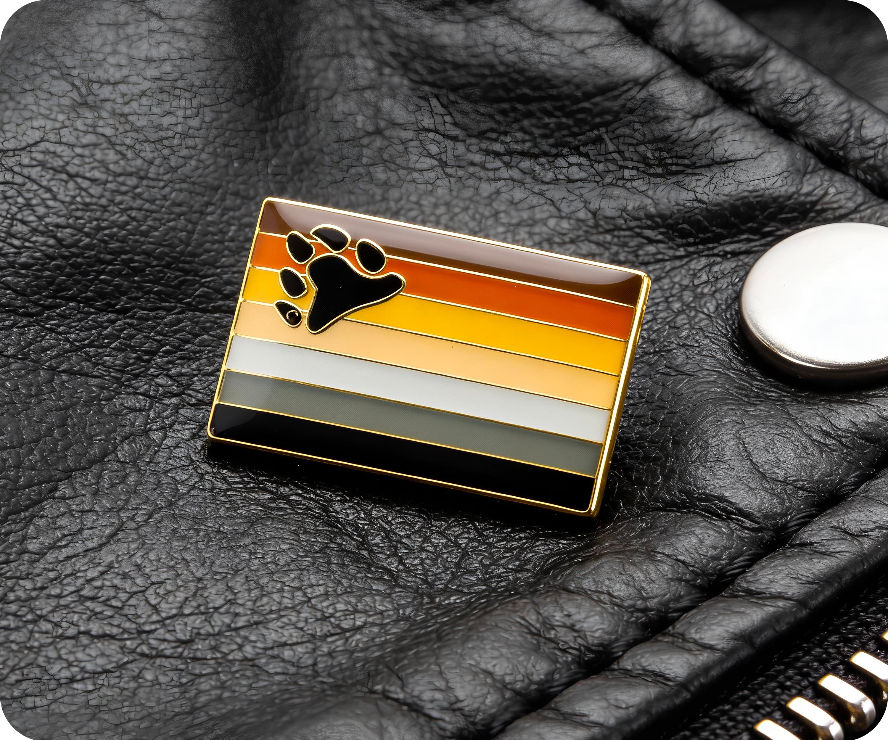 Pin rectangular con el lema Bear Pride