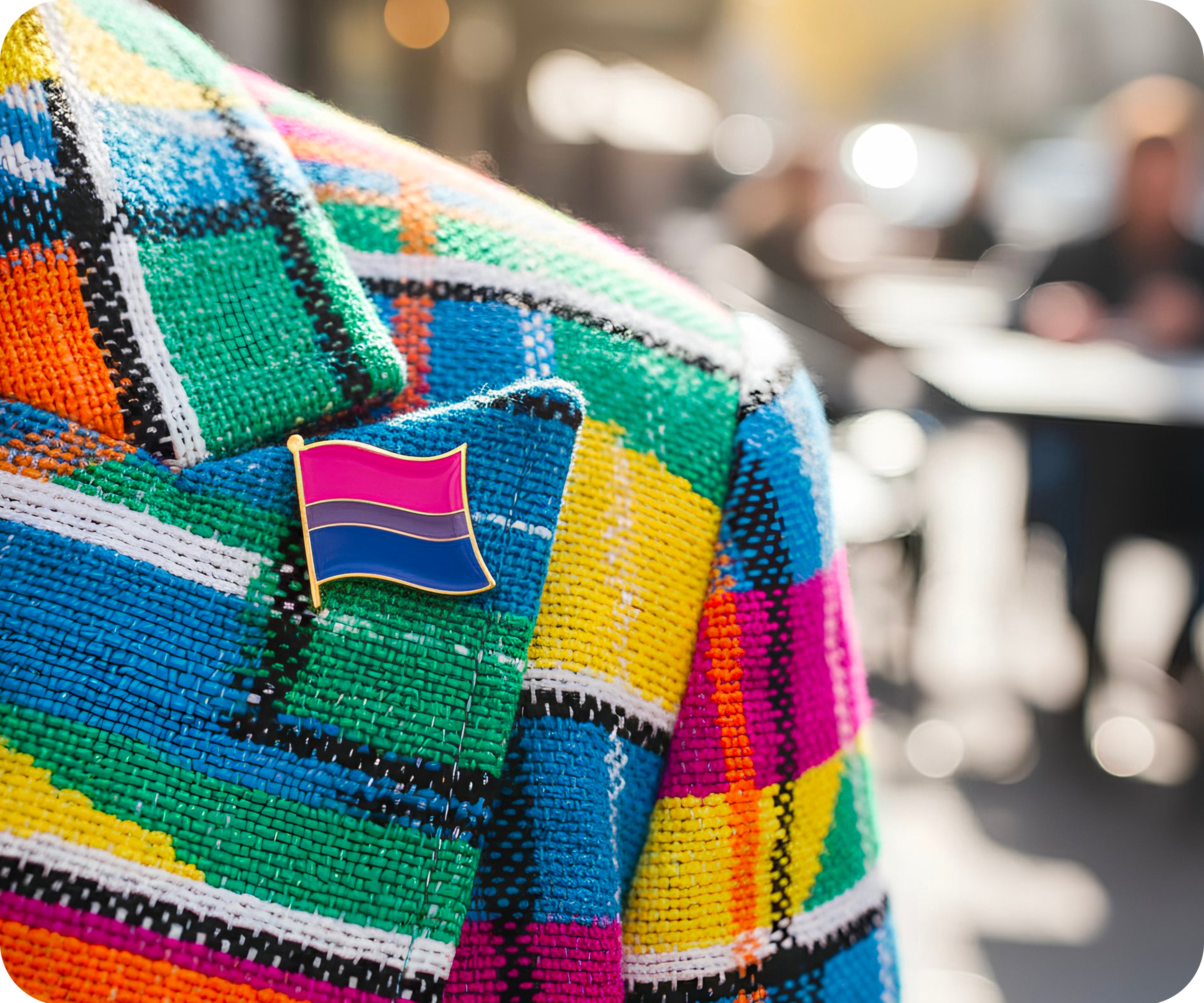 Pin con la bandera bisexual