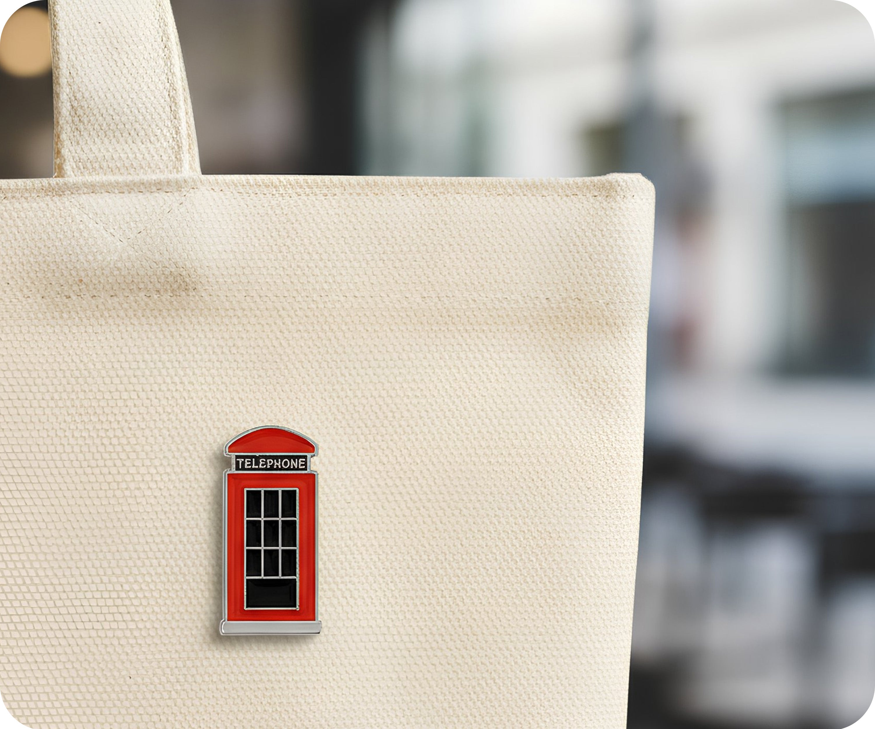 London Red United Kingdom Telephone Box Pin Badge