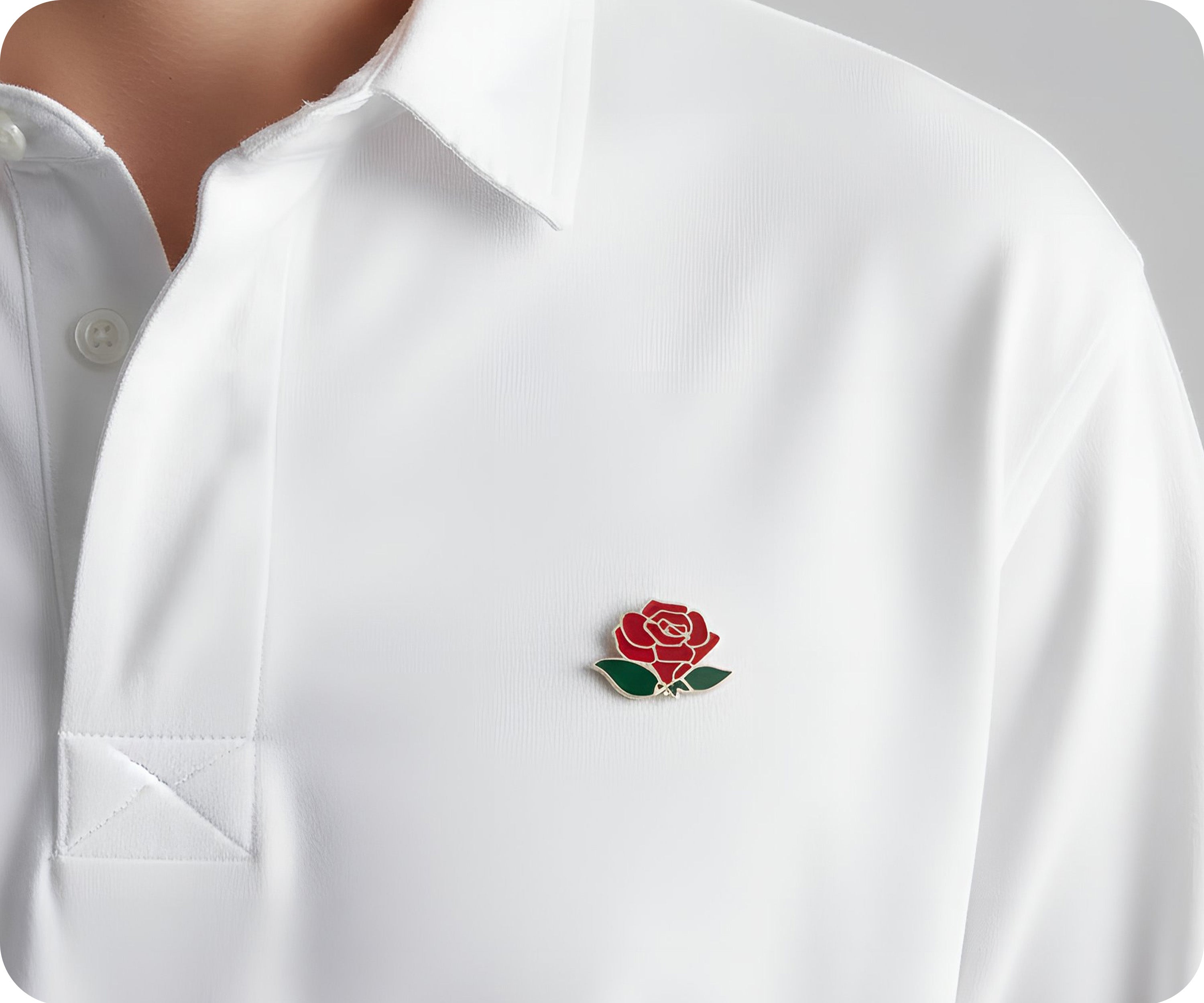 Red Rose Pin Badge