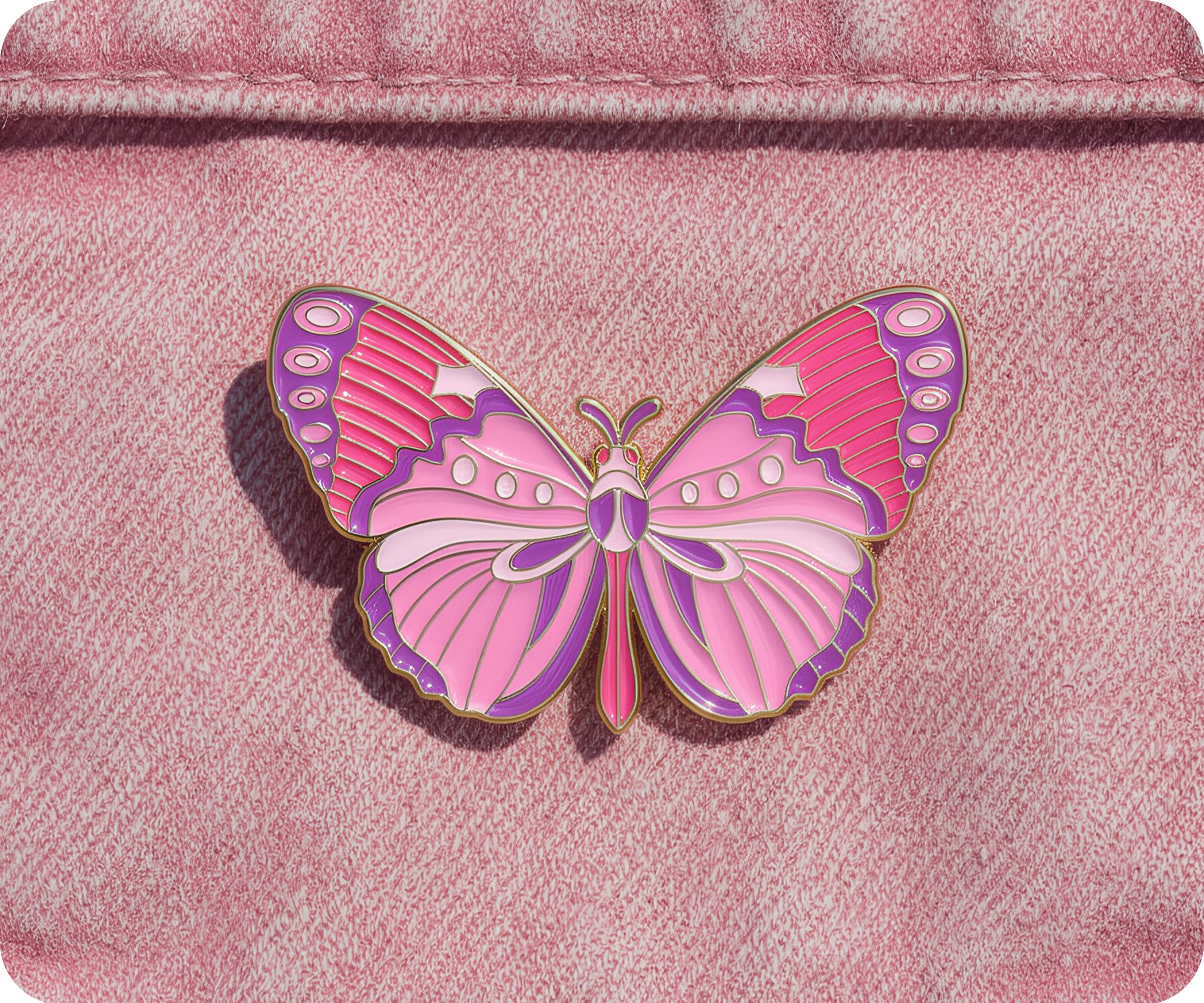 Pink Butterfly Pin Badge