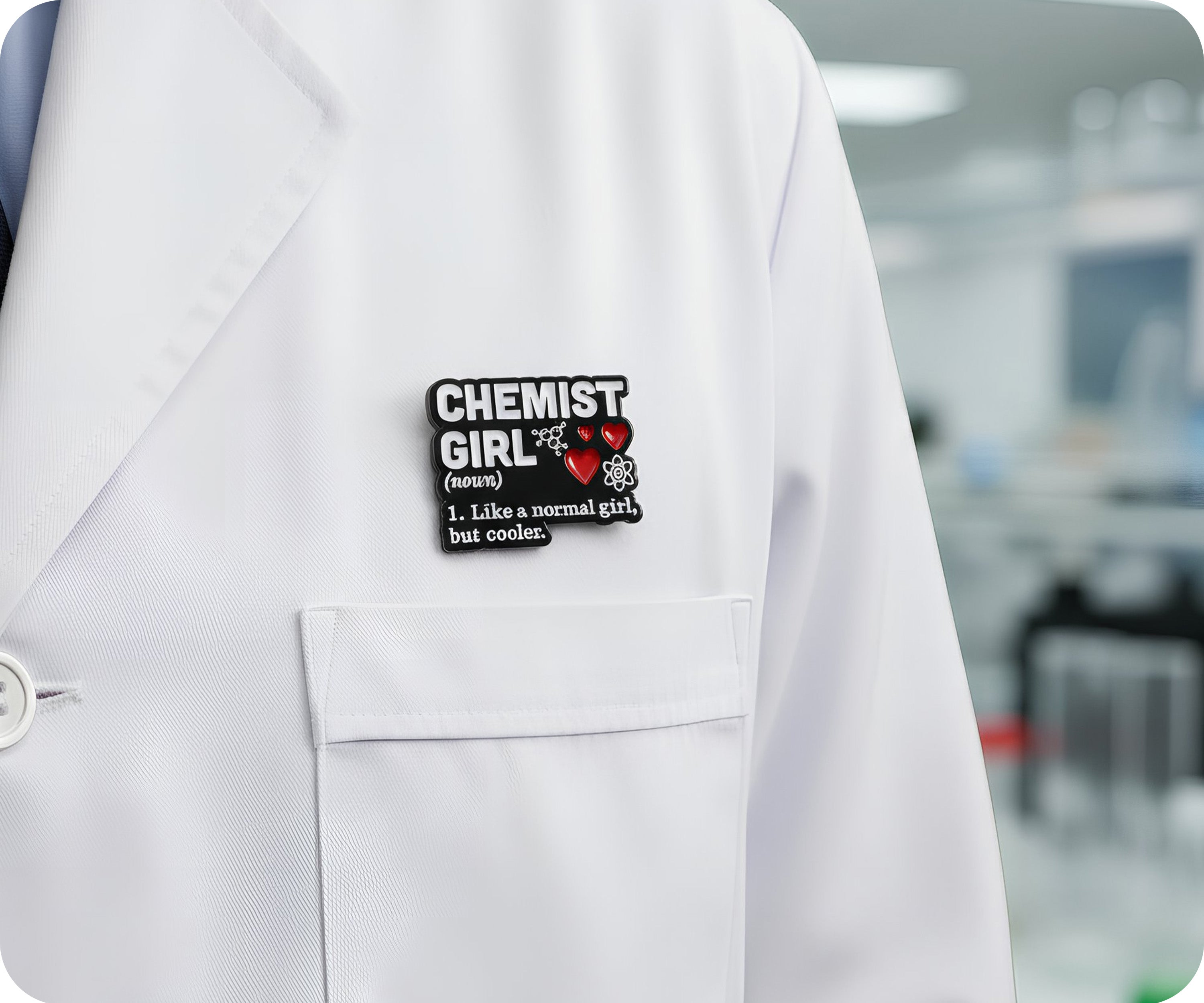 Chemist Girl Science Pin Badge