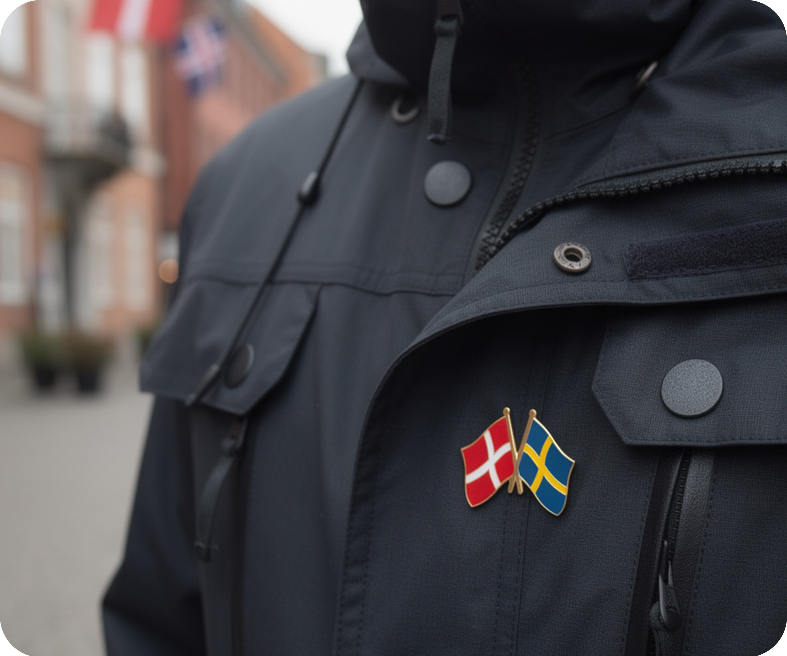 Pin de la amistad entre Dinamarca y Suecia