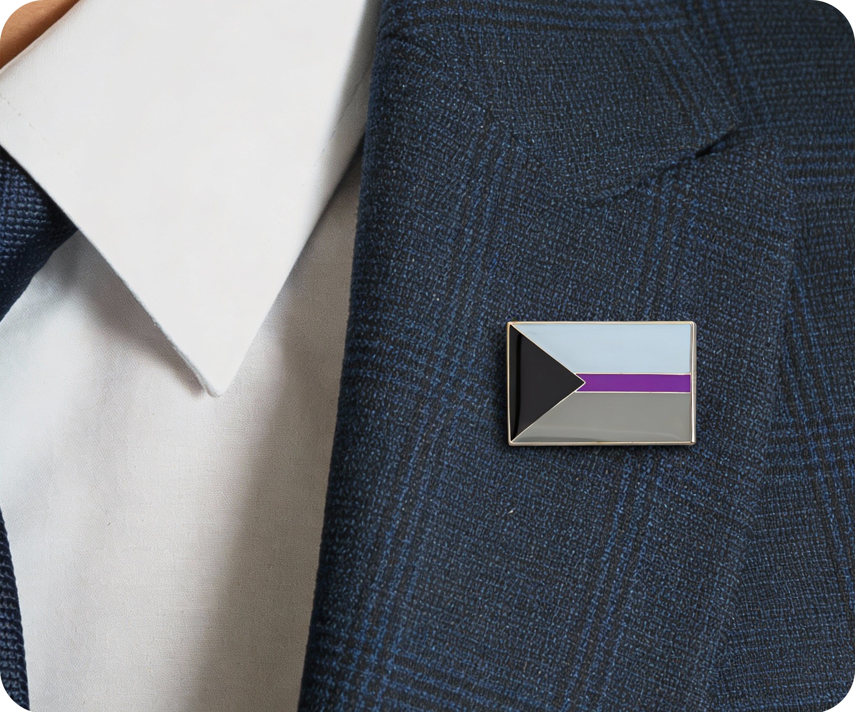 Demisexual Rectangle Pride Pin Badge