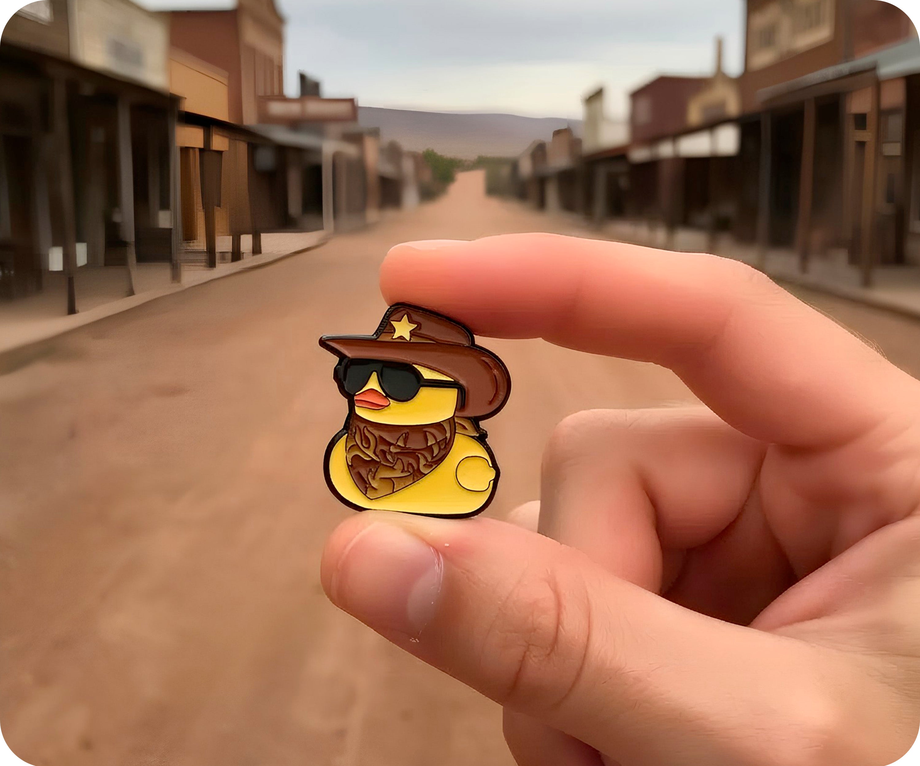 Cowboy Rubber Duck Pin Badge