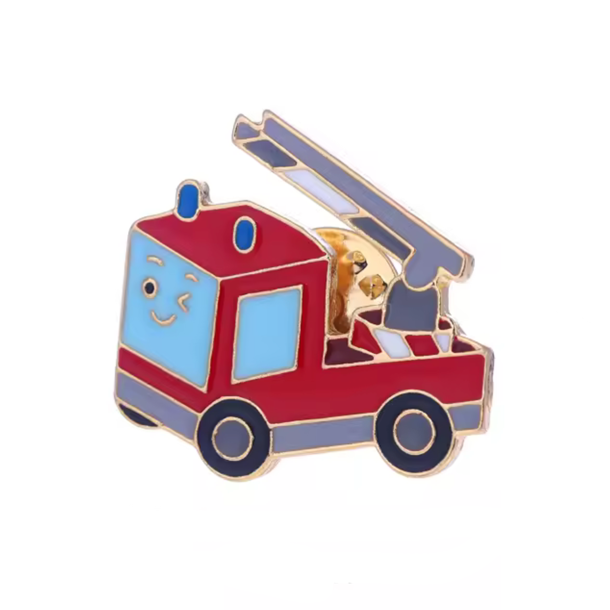 Cartoon Fire Truck Pin Badge
