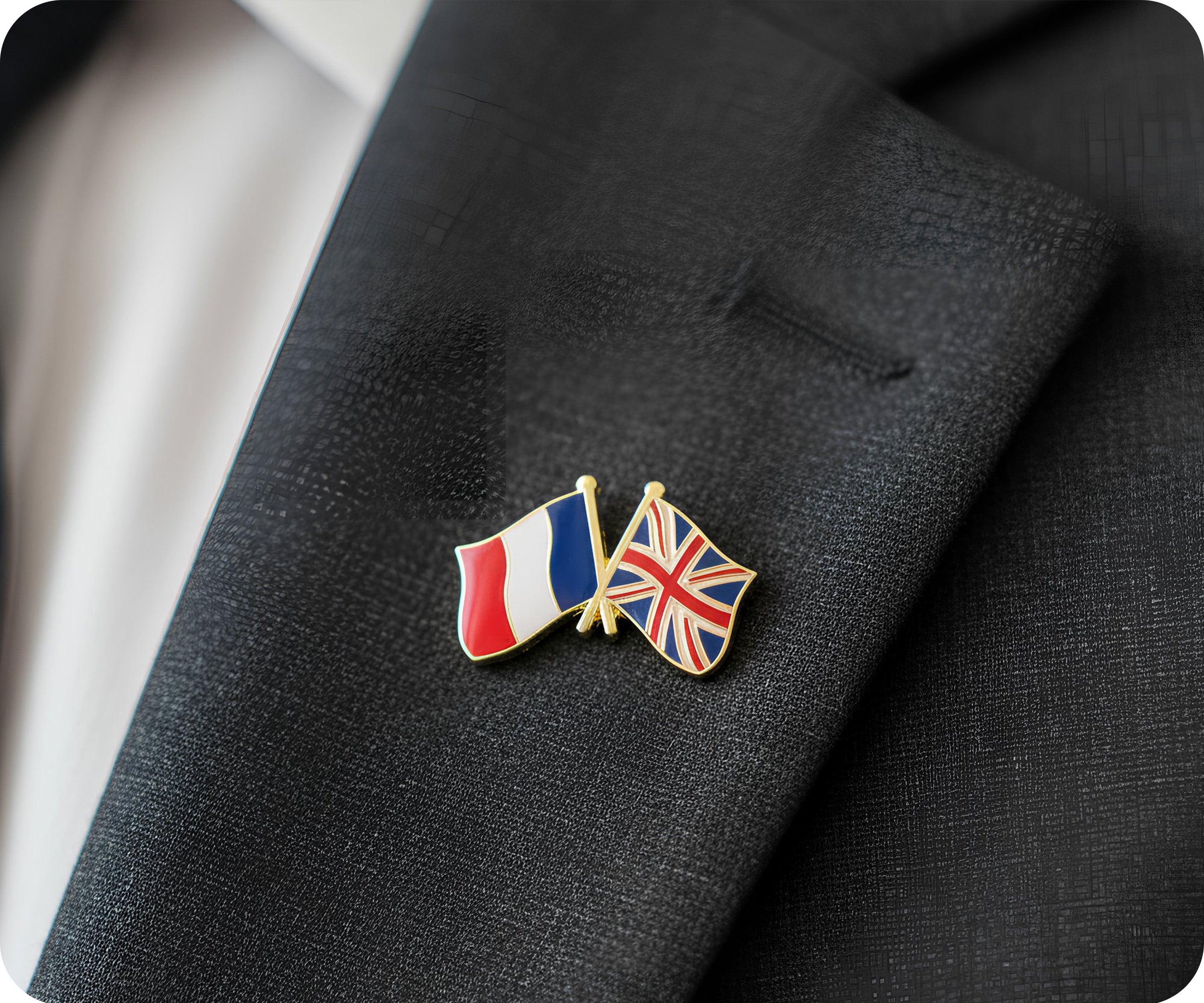France & United Kingdom UK Friendship Pin Badge