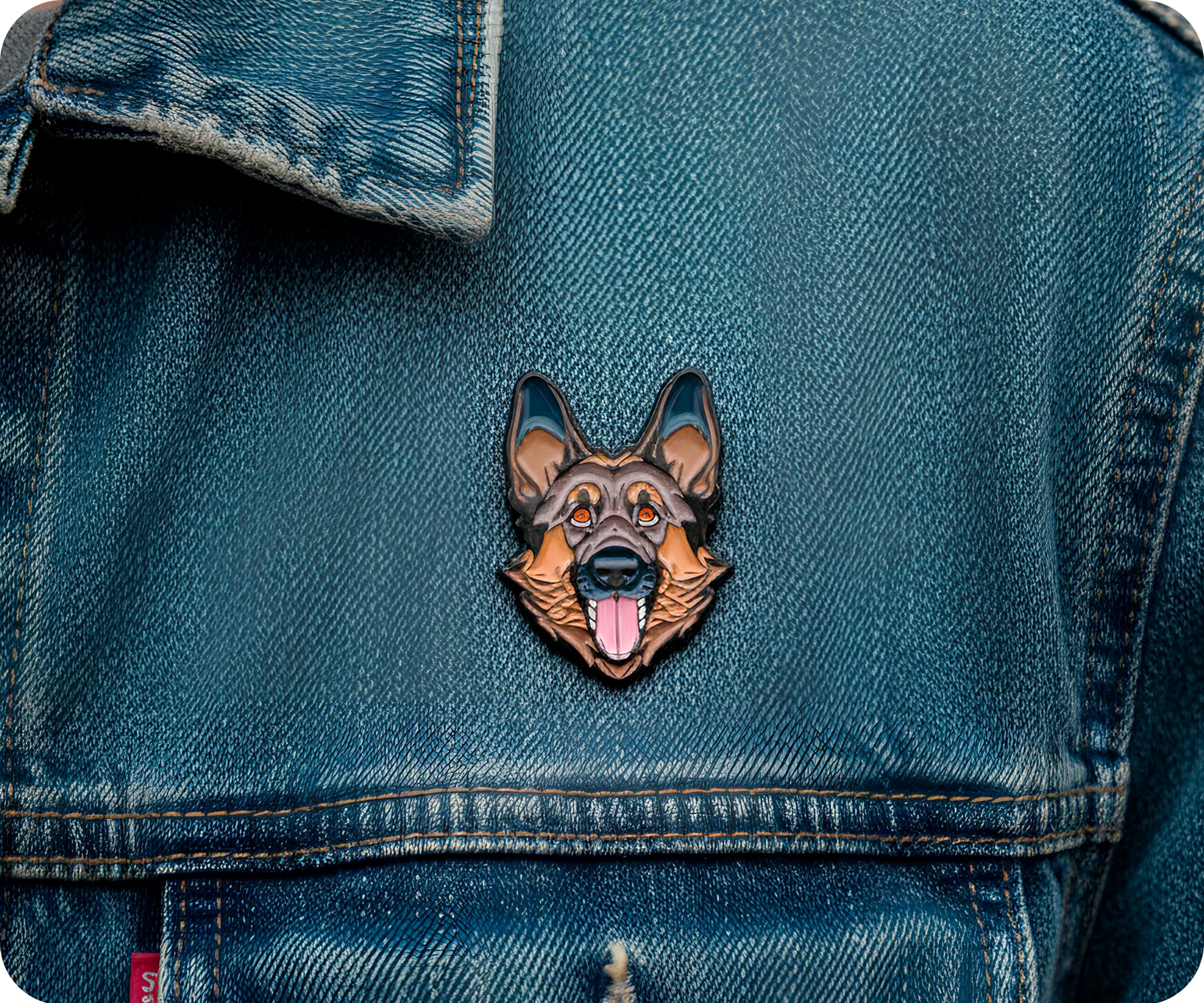 German Shepard Pin Badge
