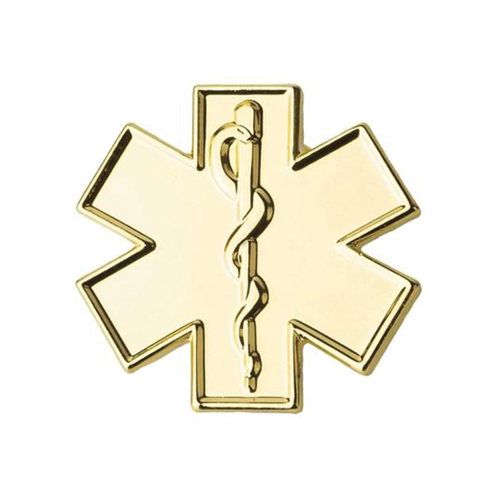 Gold Medical Ambulance Star Pin Badge