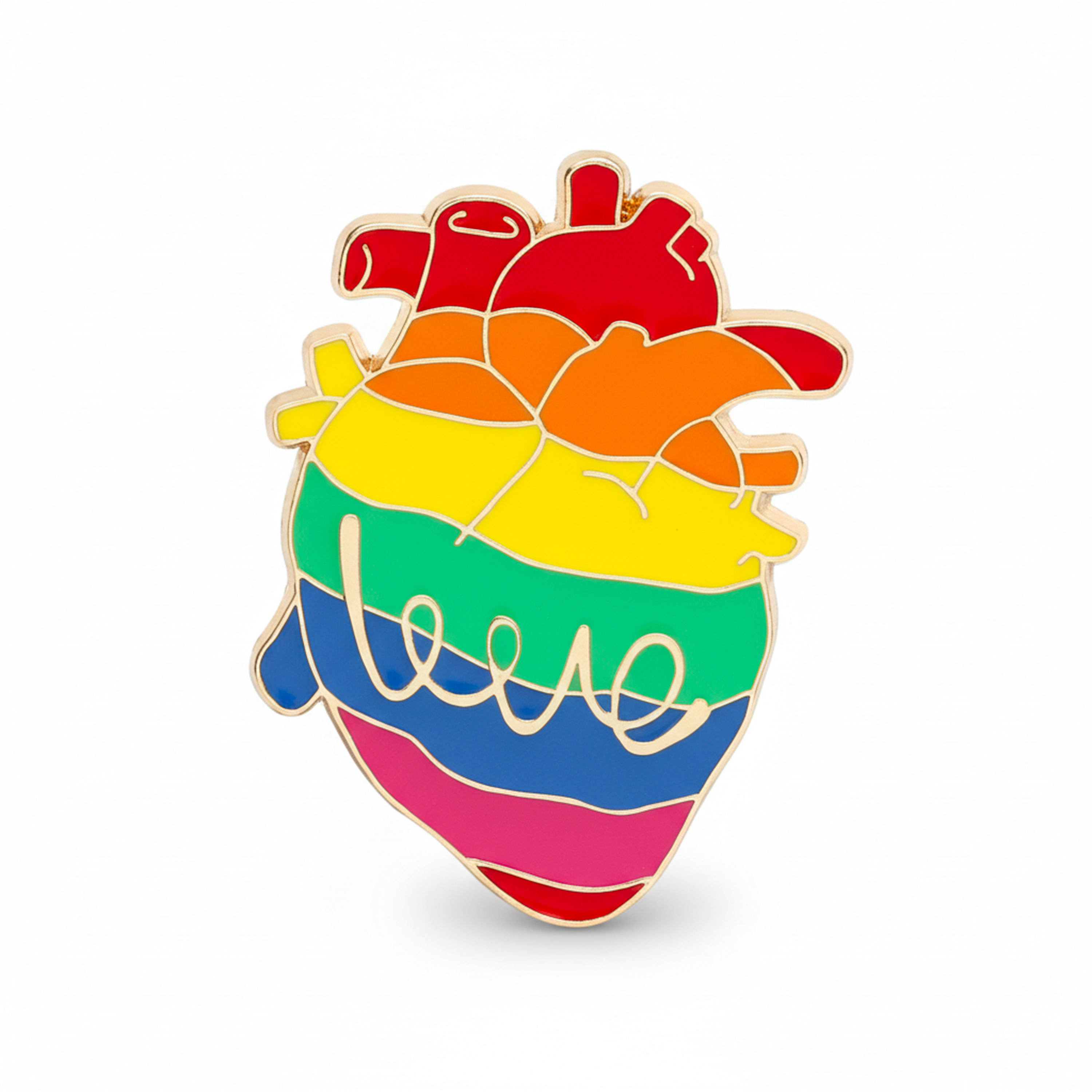 LGBTQI+ Rainbow Pride Love Heart Badge
