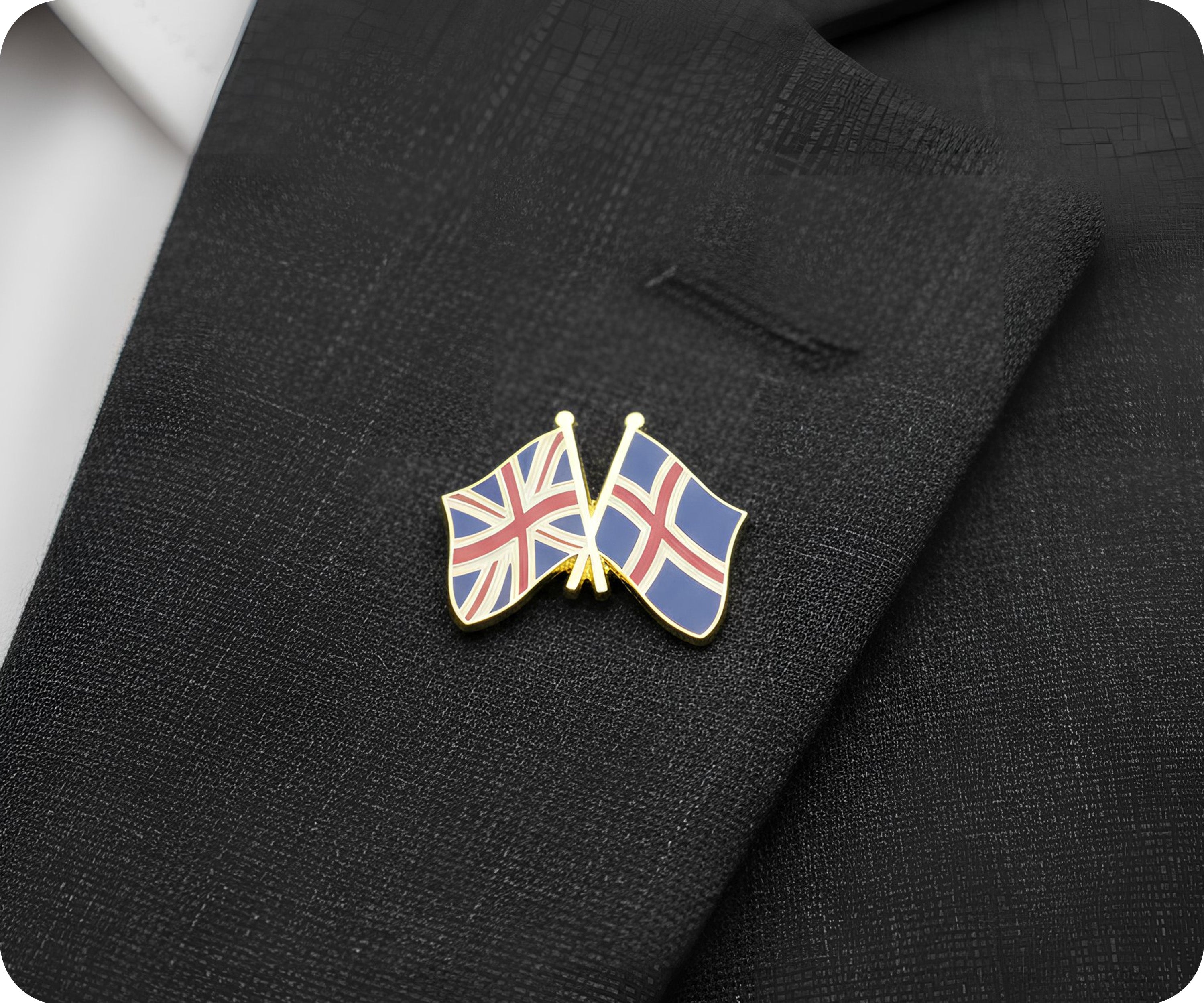 United Kingdom & Iceland Friendship Pin Badge
