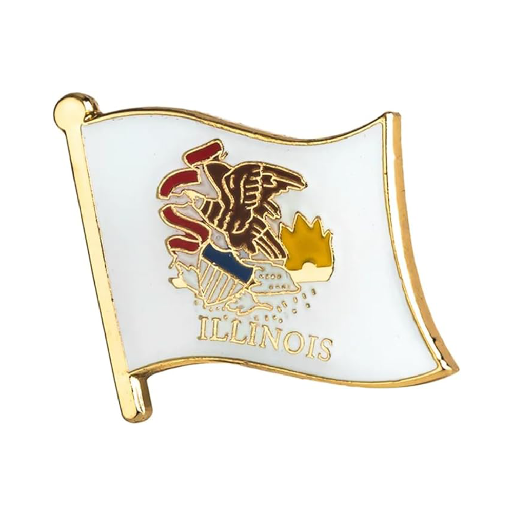 Illinois Flag Pin Badge