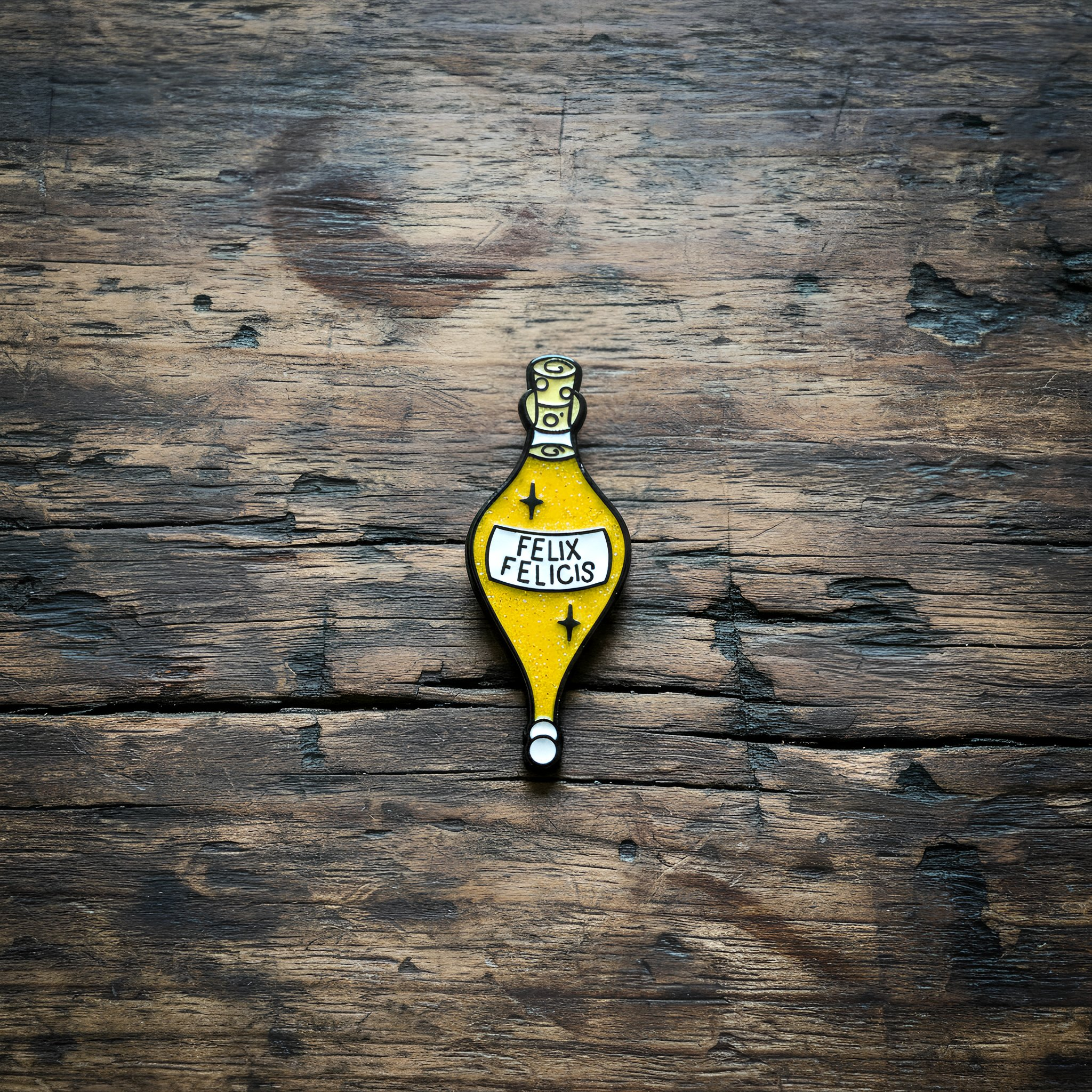 Yellow Potion Bottle Wizard Witch Pin Badge