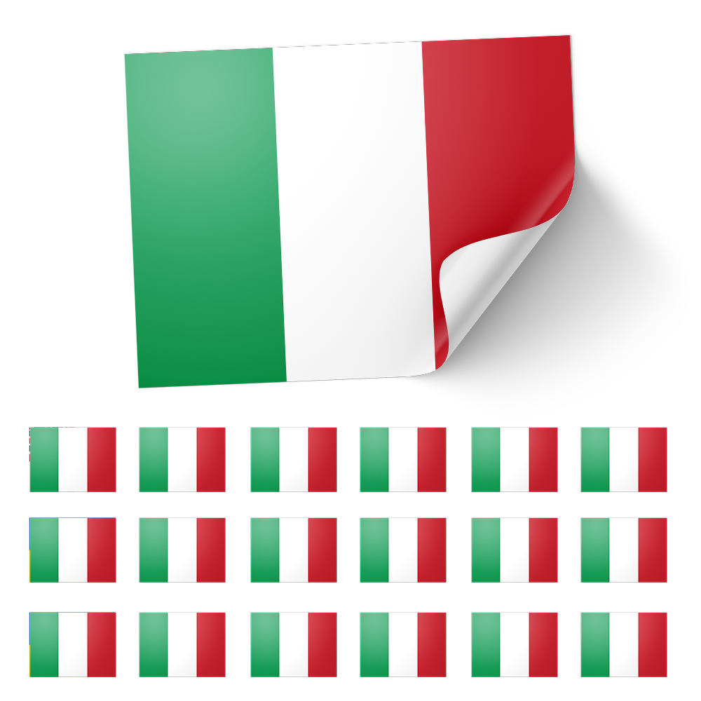 20 X Italy Flag Stickers