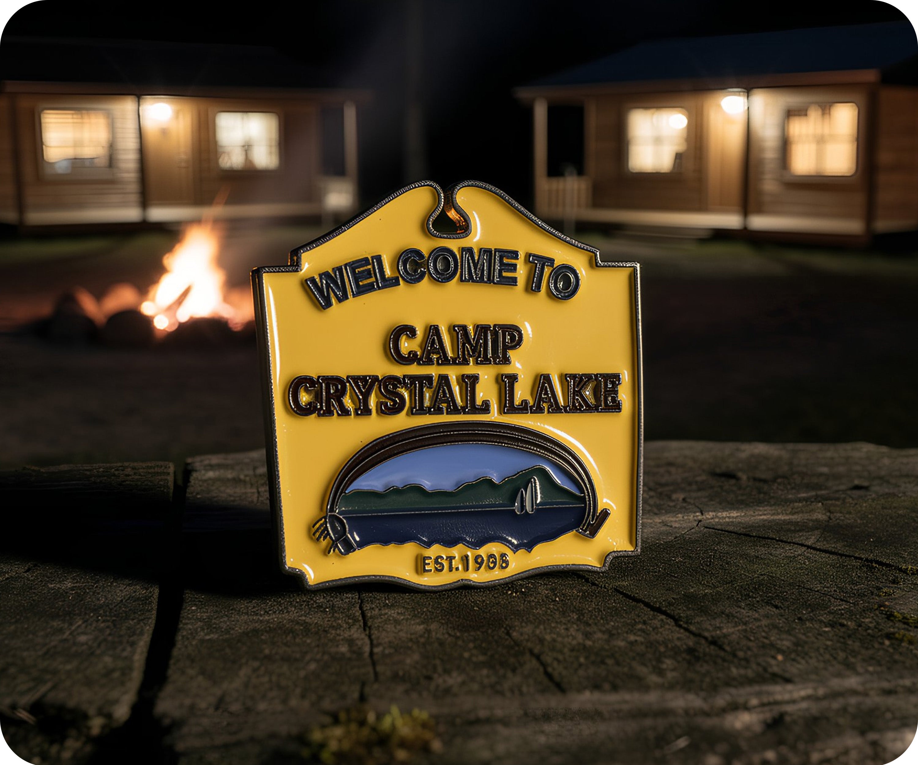 Welcome To Camp Crystal Lake Pin Badge