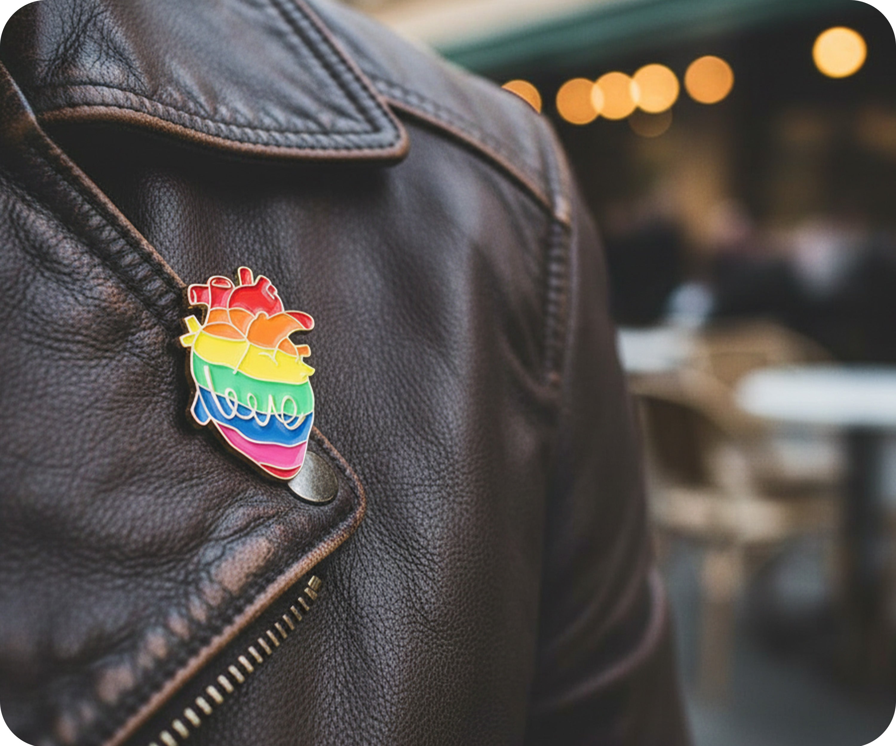 LGBTQI+ Rainbow Pride Love Heart Badge
