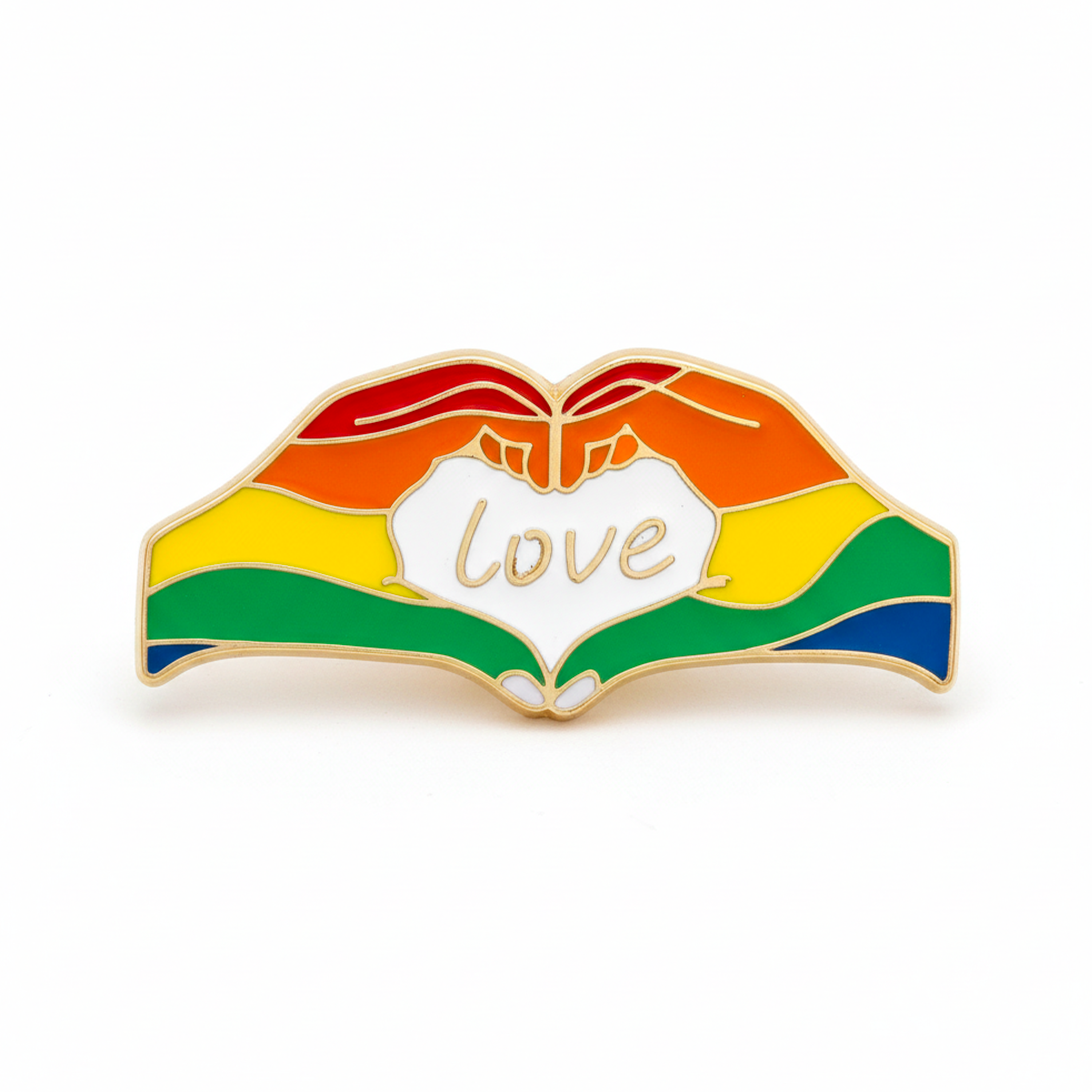 LGBTQI+ Rainbow Pride Love Hands Badge