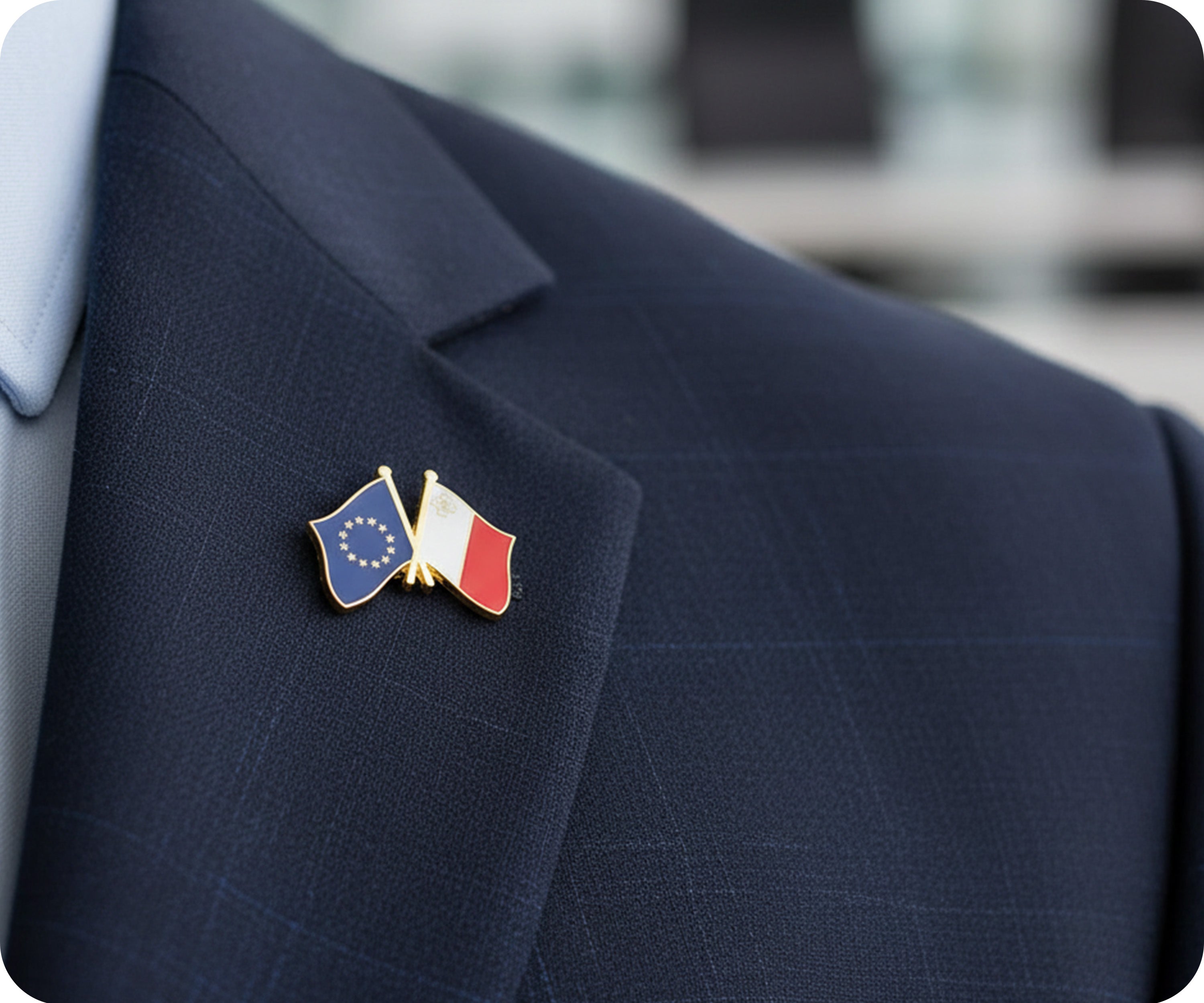 European Union & Malta Friendship Pin Badge