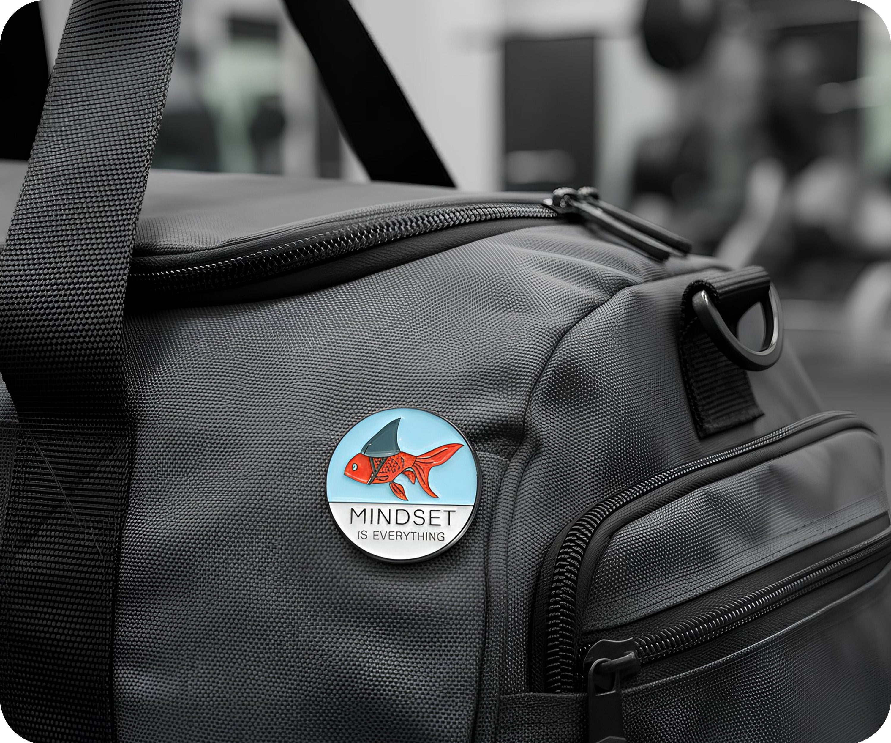 Mindset Goldfish Shark Pin Badge