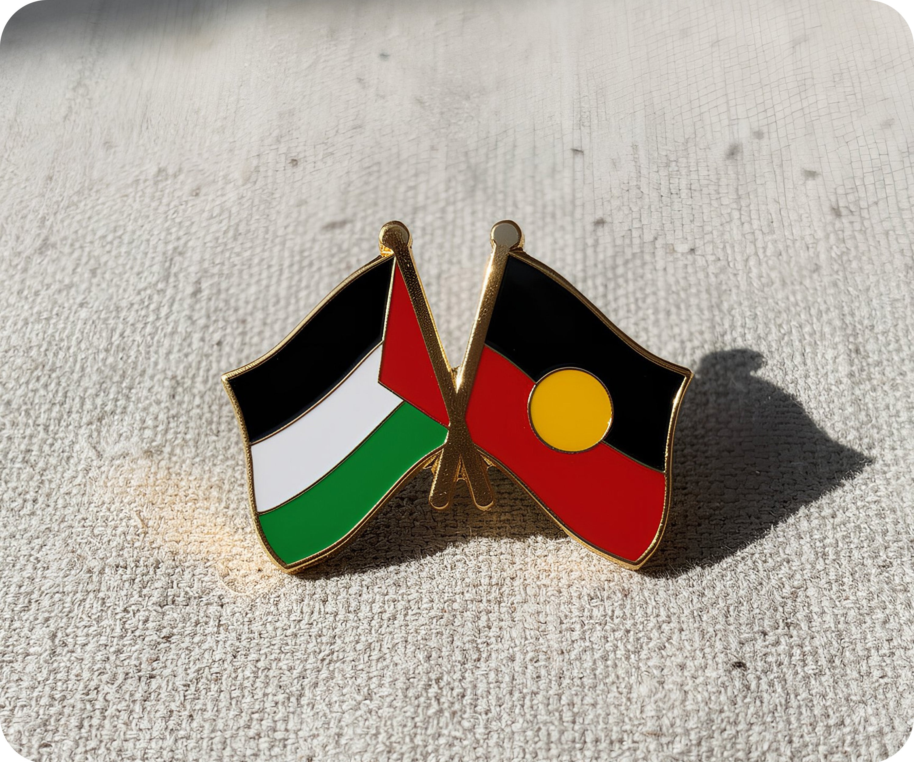 Palestine & Australian Aboriginal Friendship Pin Badge