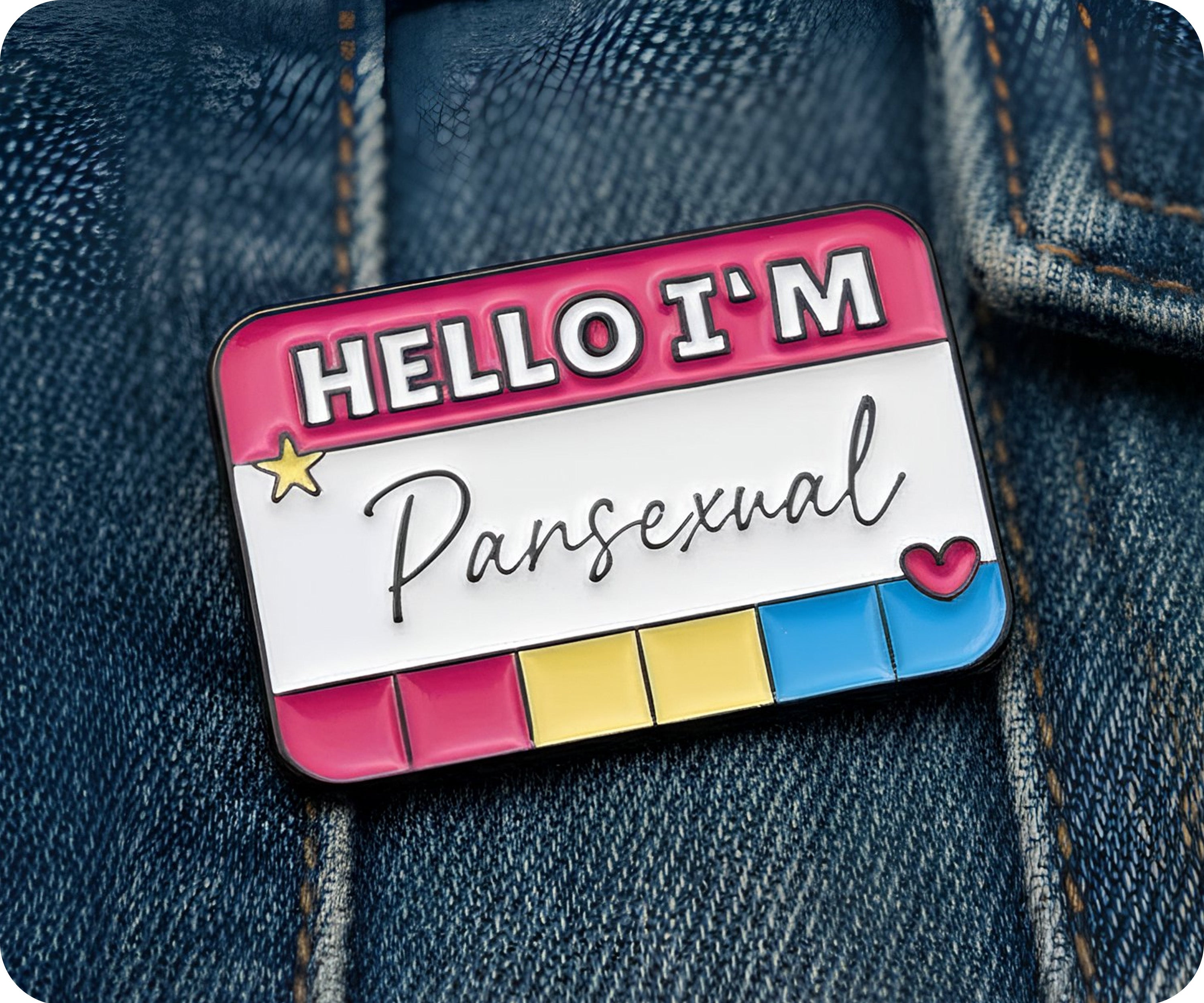 Hello I'm Pansexual Pin Badge
