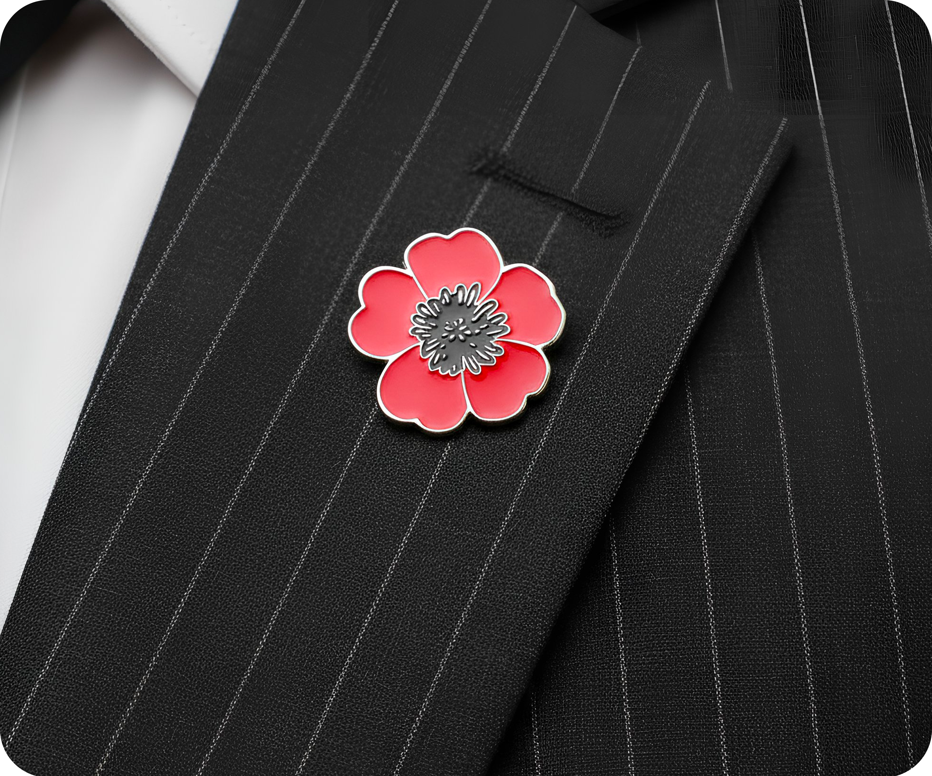 Pin con forma de flor de amapola roja