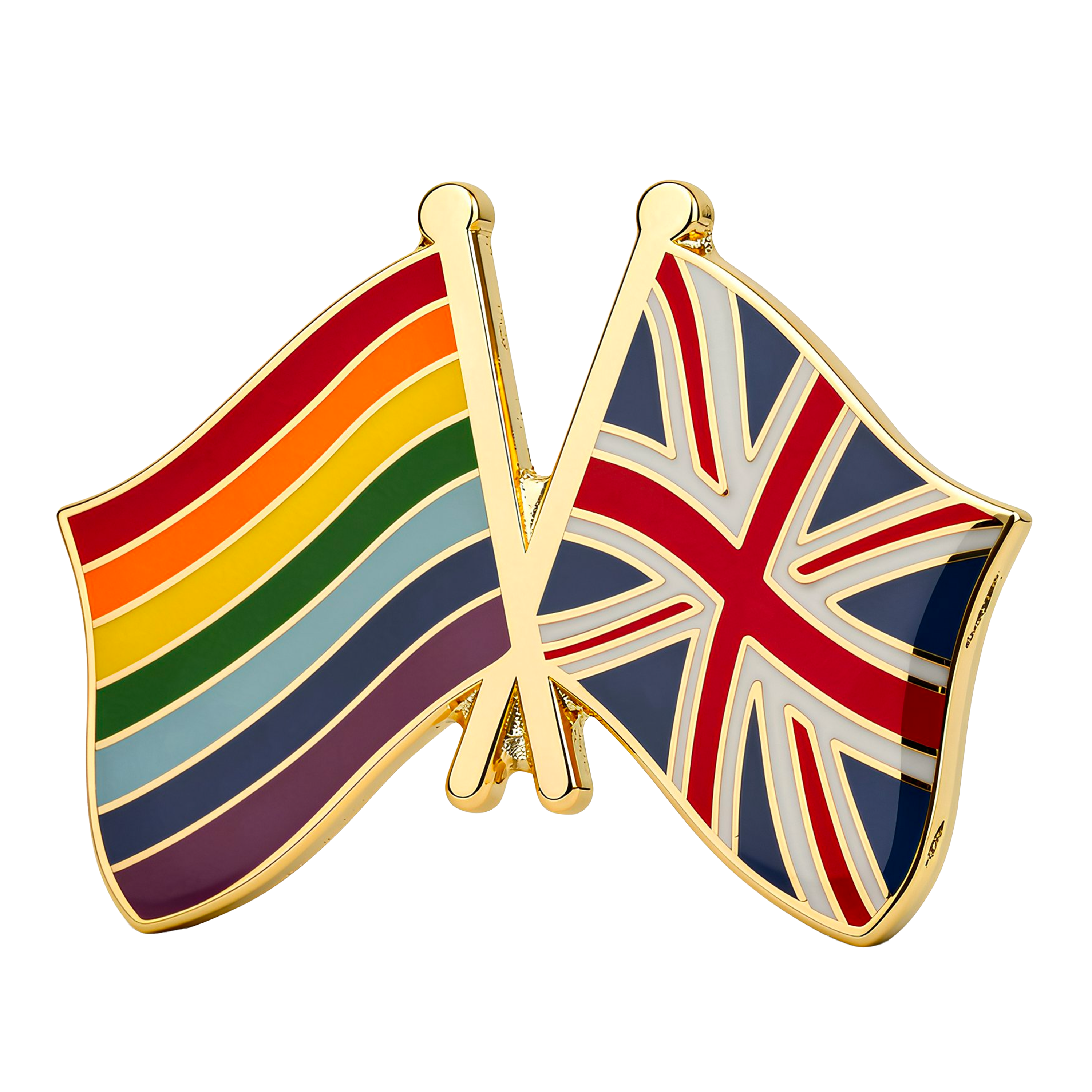 Rainbow & United Kingdom UK Friendship Pin Badge