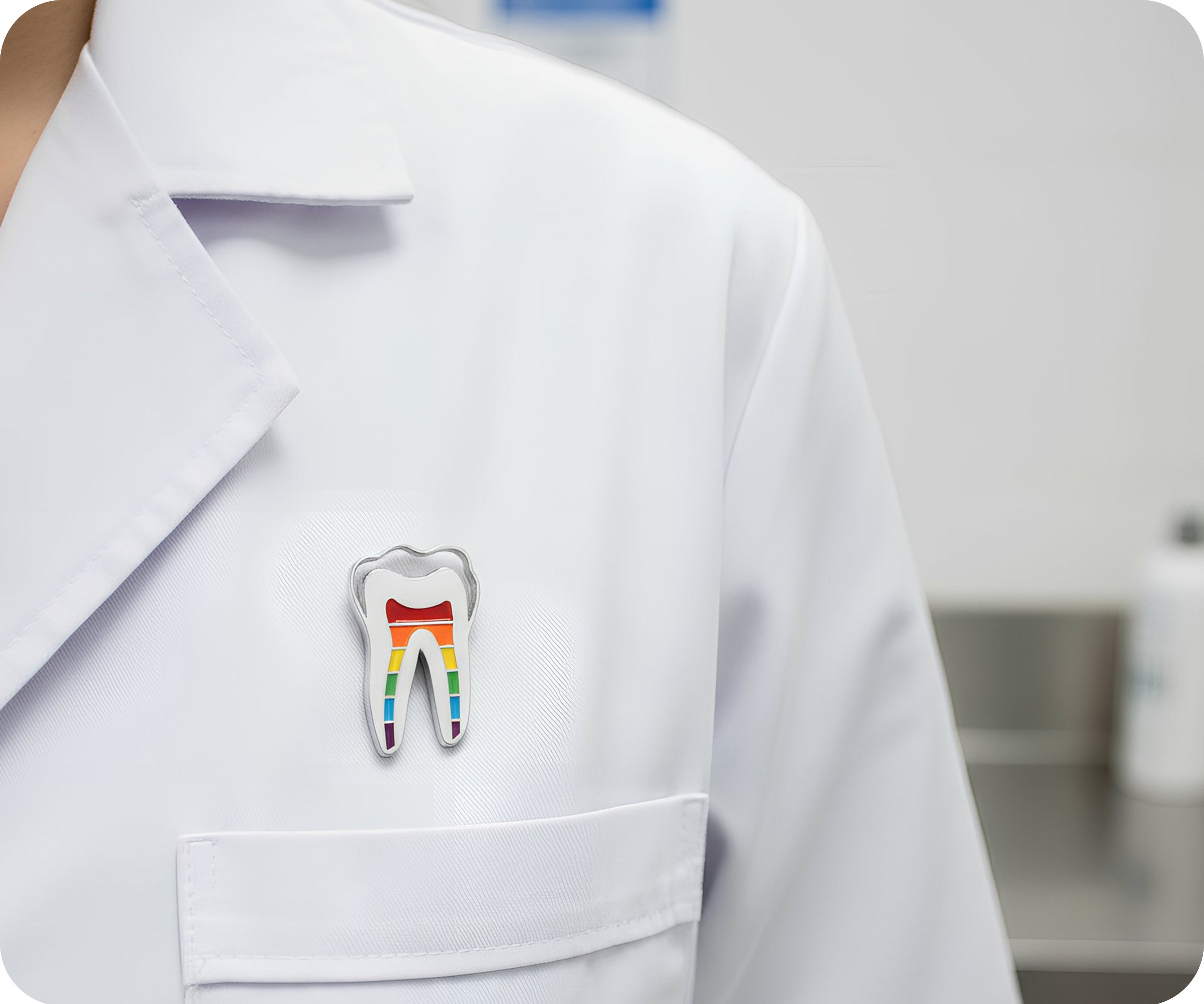 Dentist Tooth Rainbow Pin Badge