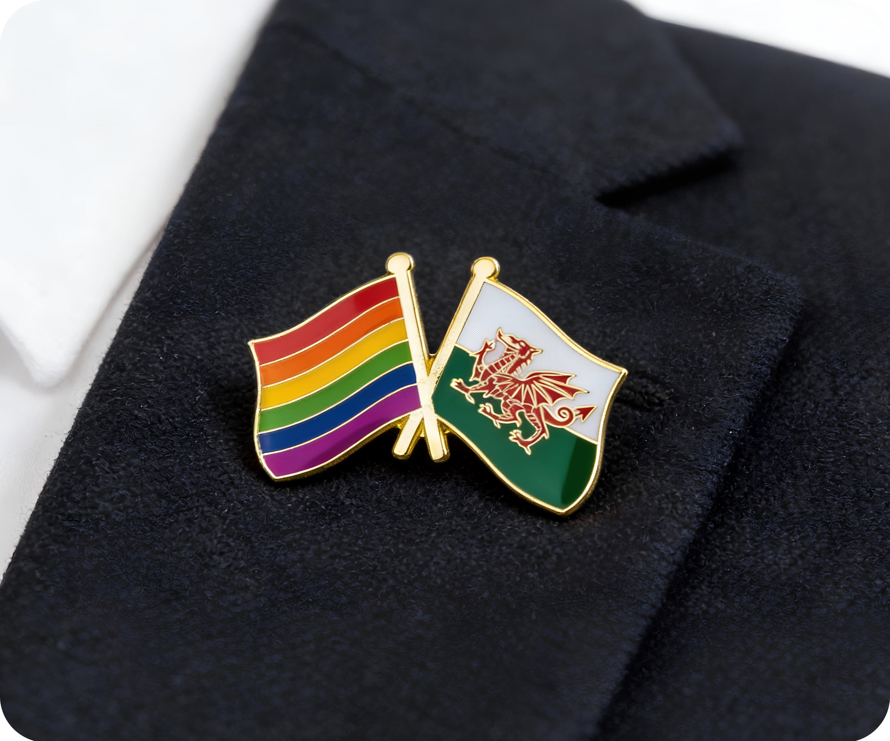 Pin de la amistad Arcoíris y Gales