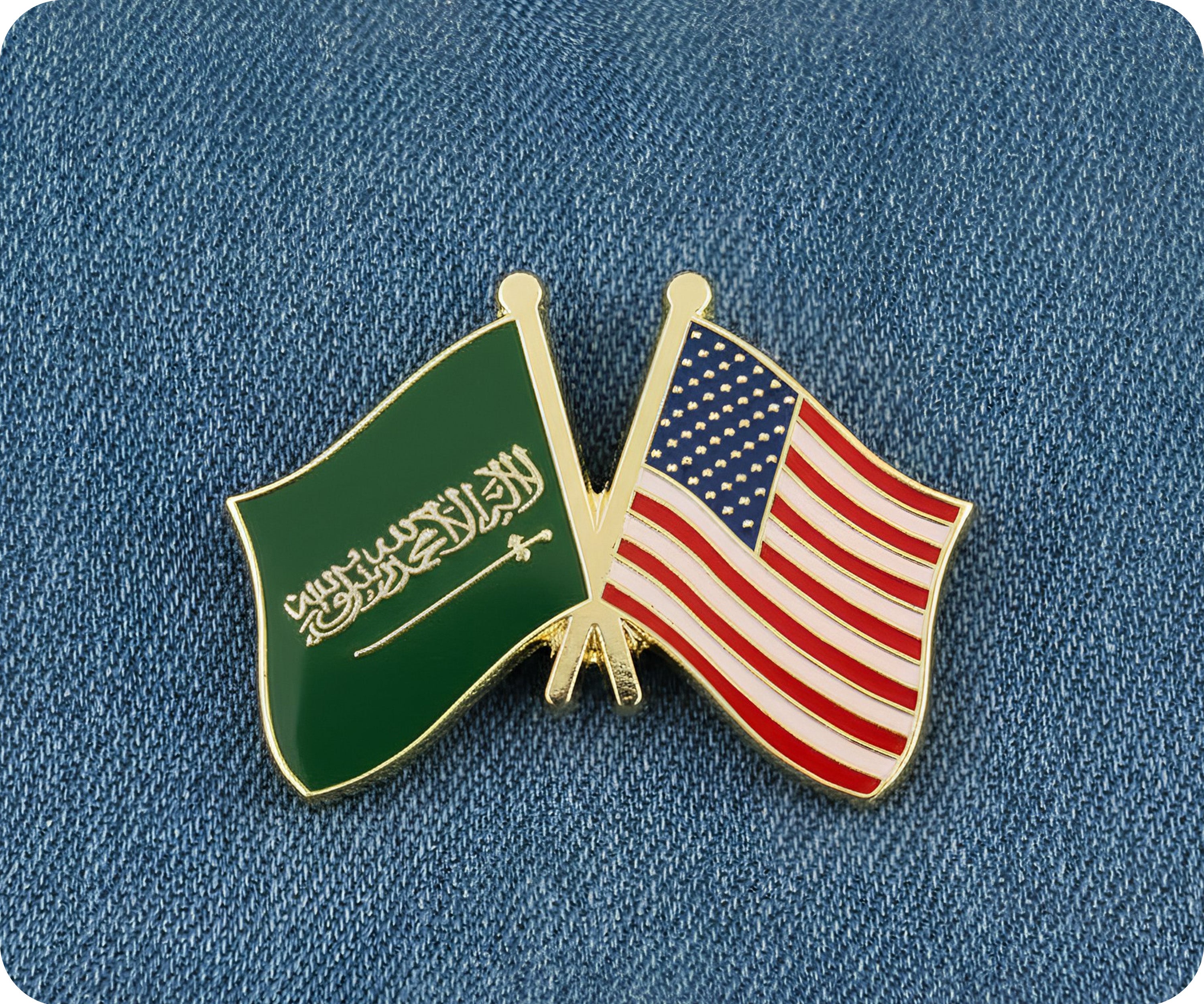 Kingdom Of Saudi Arabia & United States U.S.A. Pin Badge