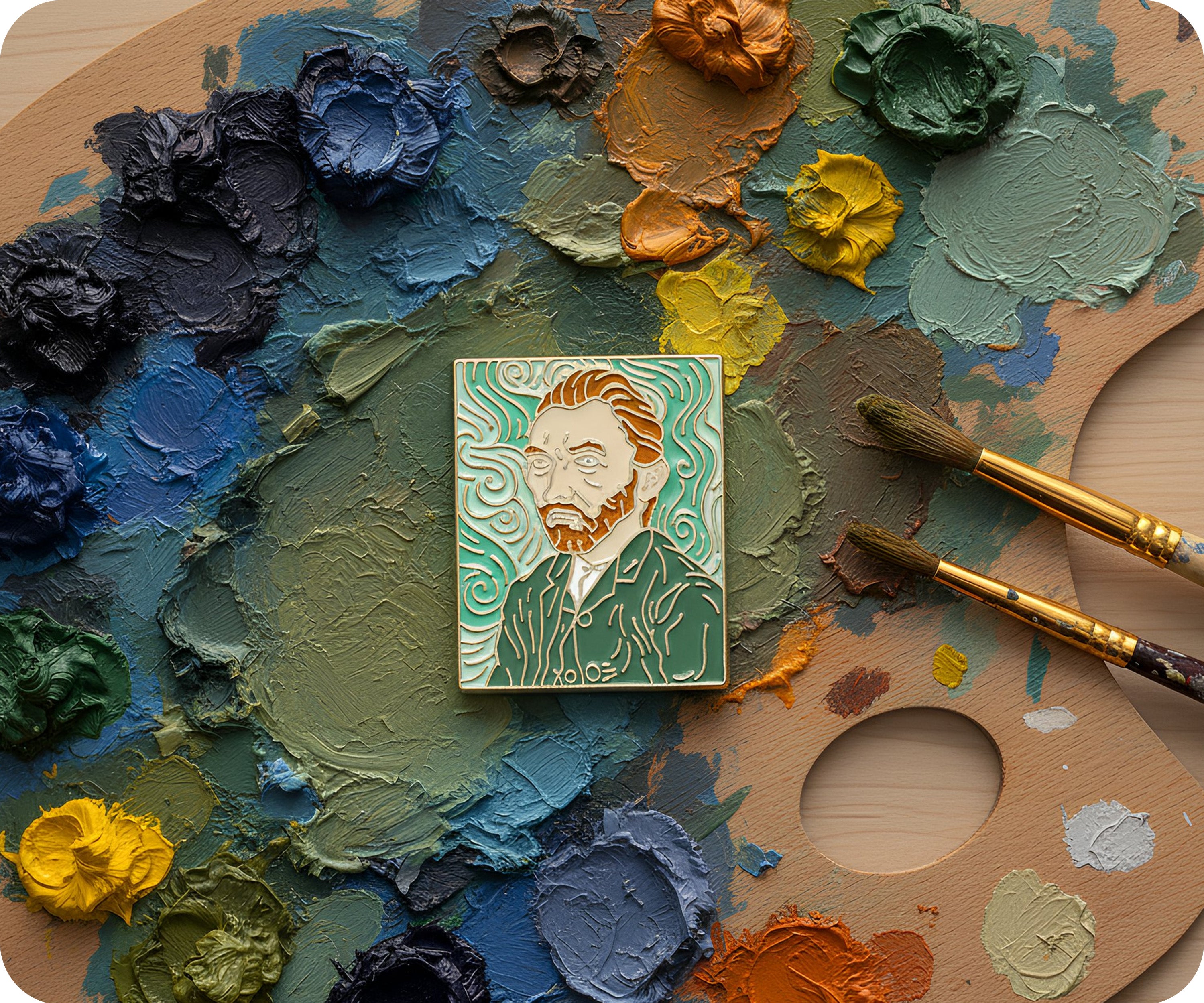 Vincent Van Gough Self Portrait Pin Badge