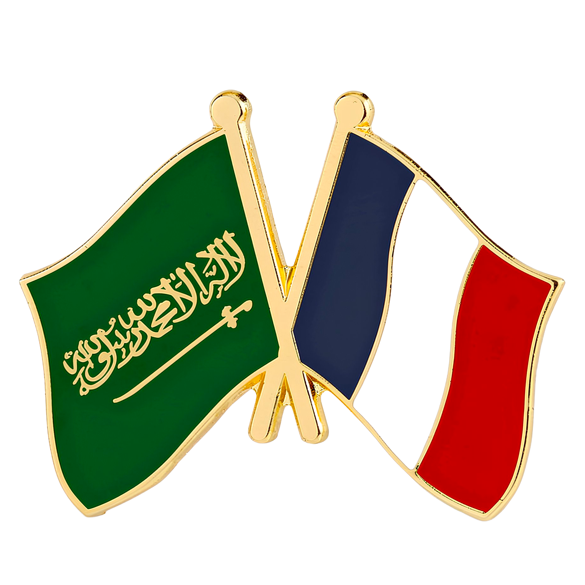 Saudi Arabia & France Friendship Pin Badge