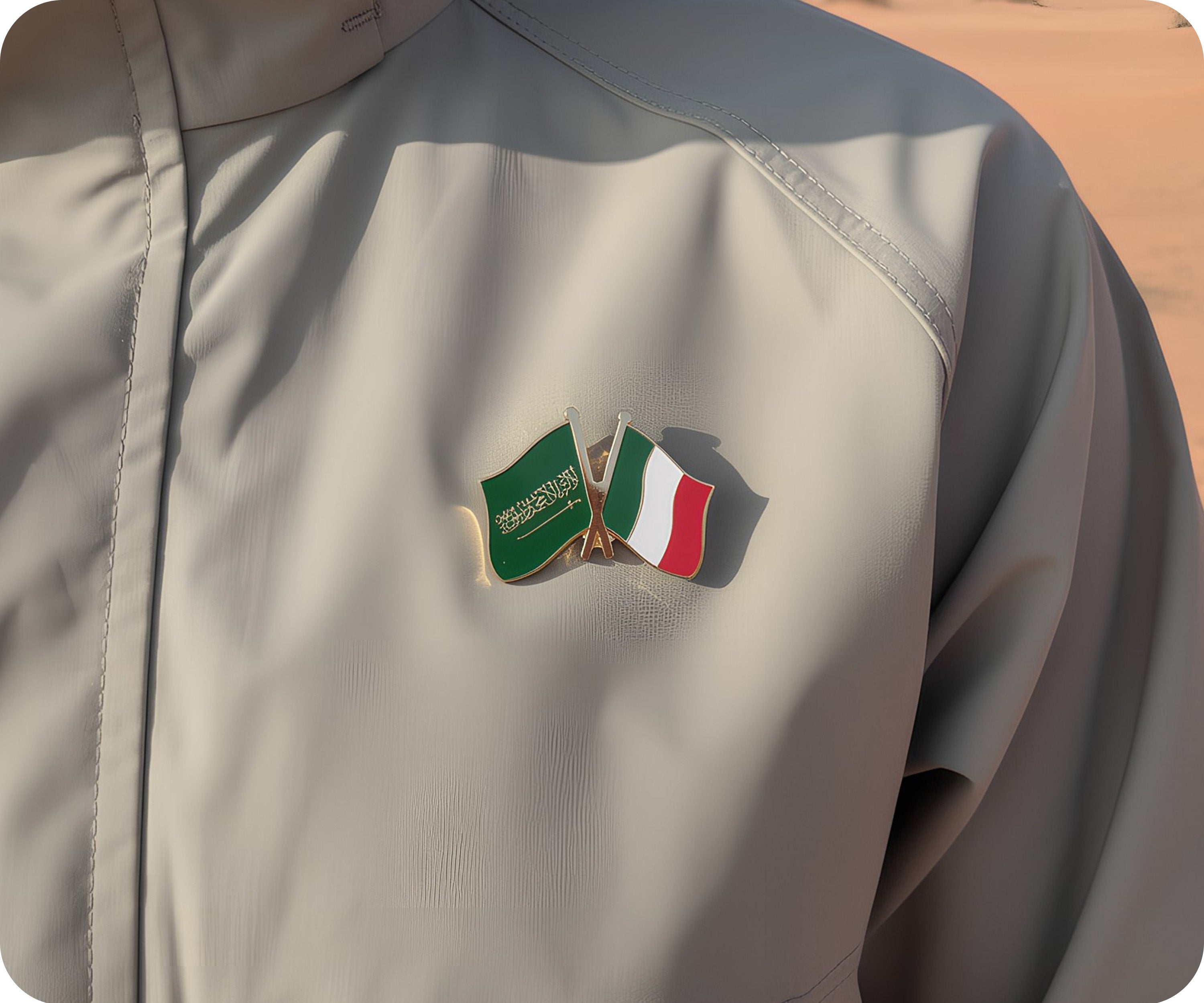 Saudi Arabia & Italy Friendship Pin Badge