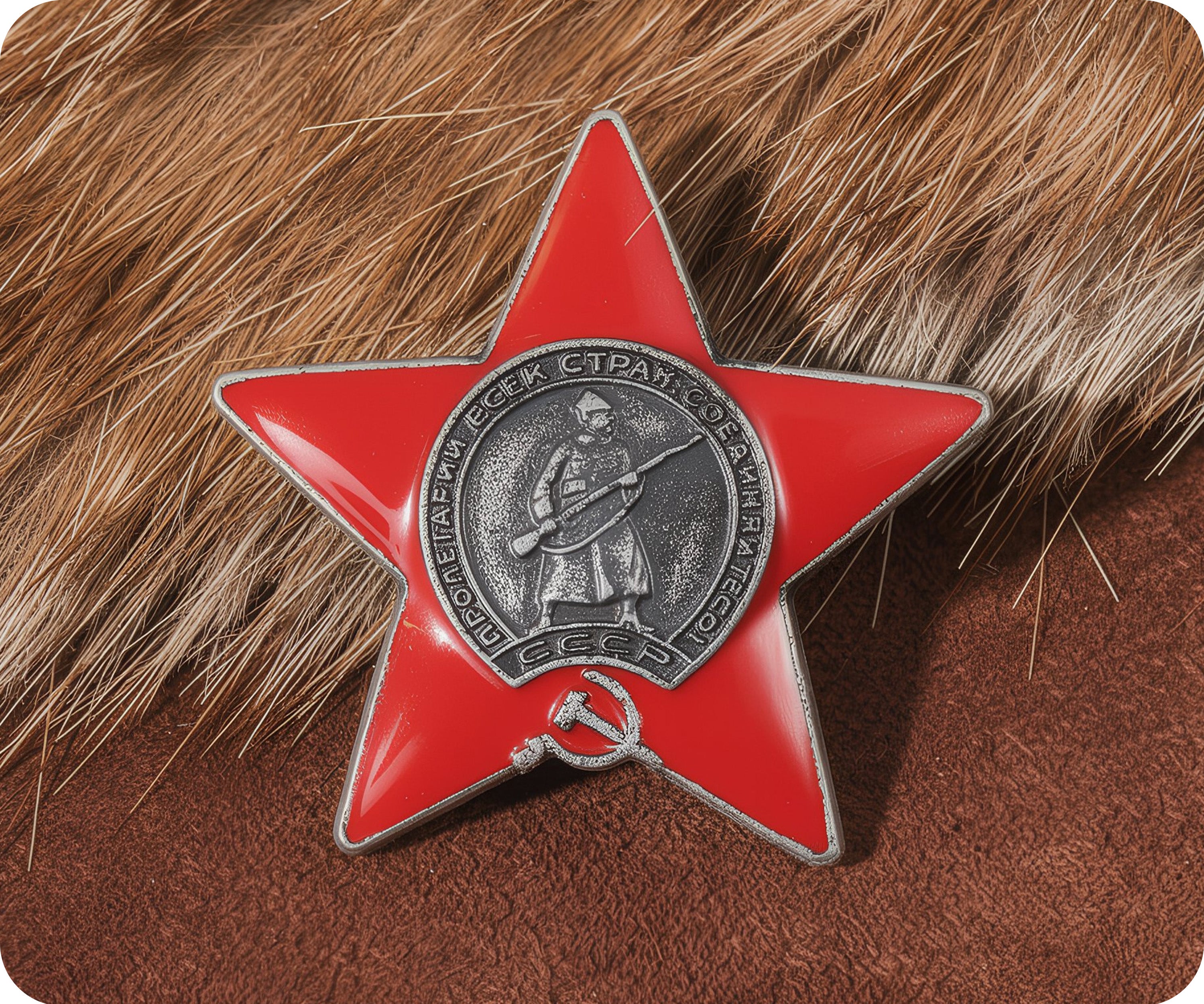 Soviet Union Red Star Soldier Pin Badge