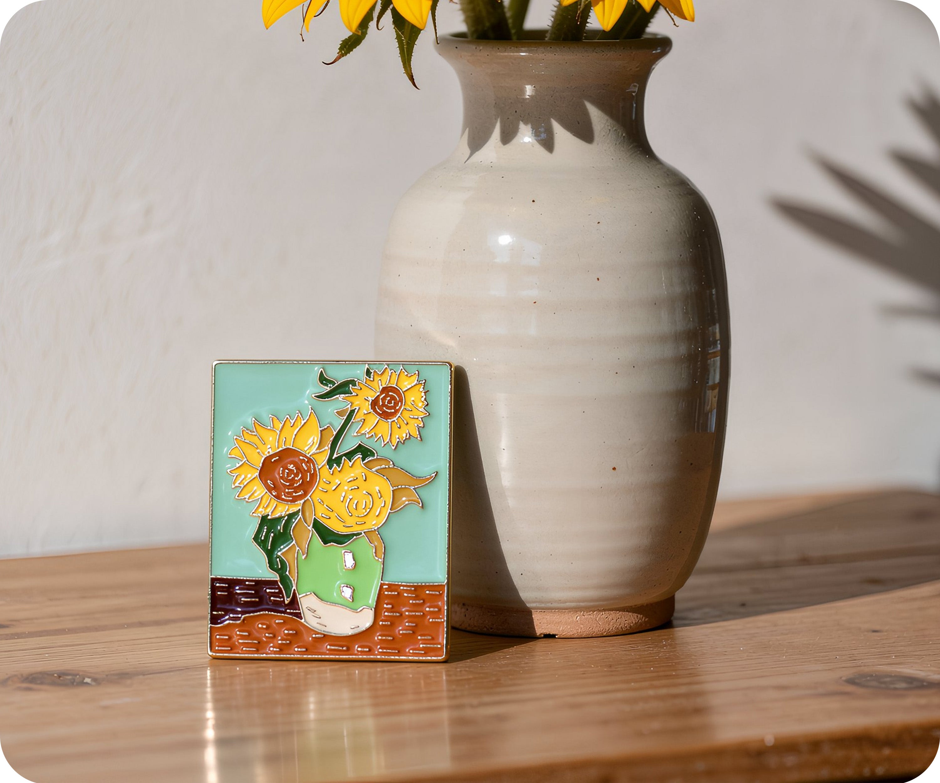 Vincent Van Gough Sunflower Pin Badge