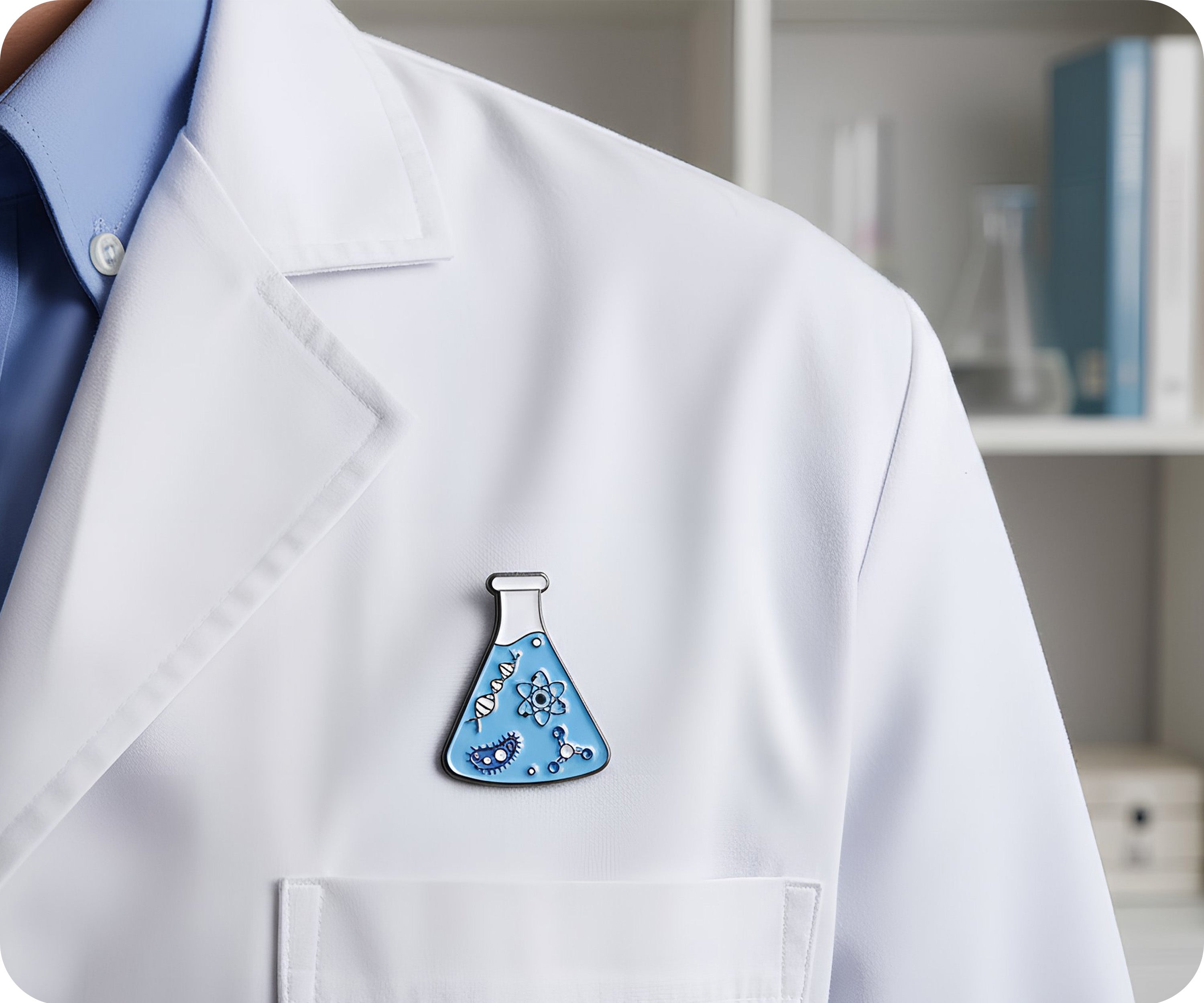 Test Tube Microbes Science Pin Badge