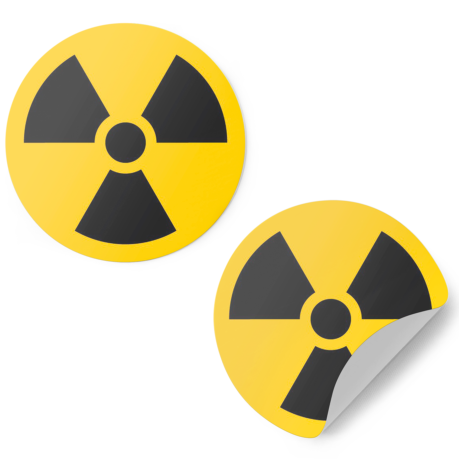 12 X Radiation Hazard Symbol Vinyl Round 5cm Stickers